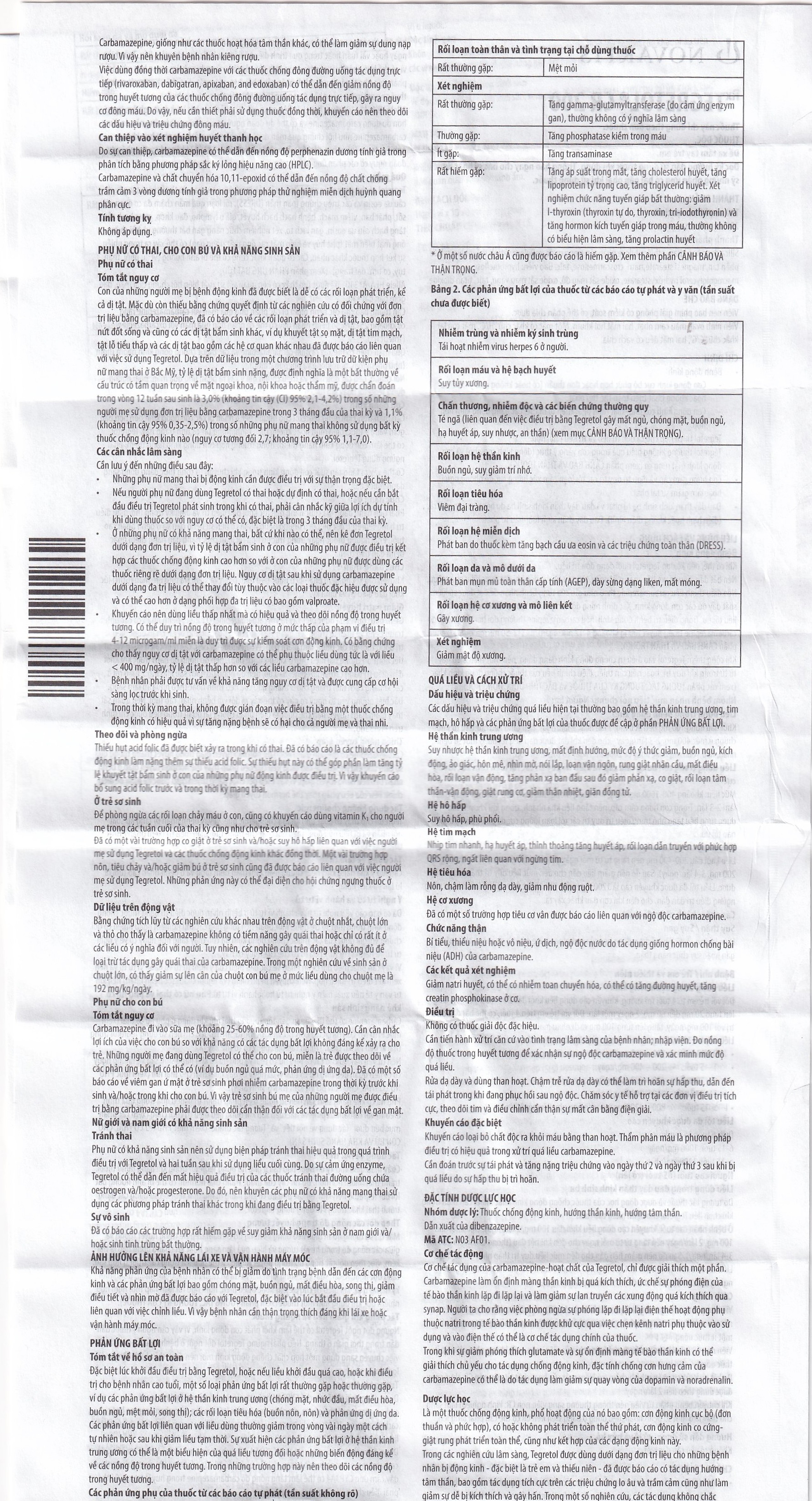 Thuốc Tegretol CR 200 điều trị bệnh động kinh (5 vỉ x 10 viên)