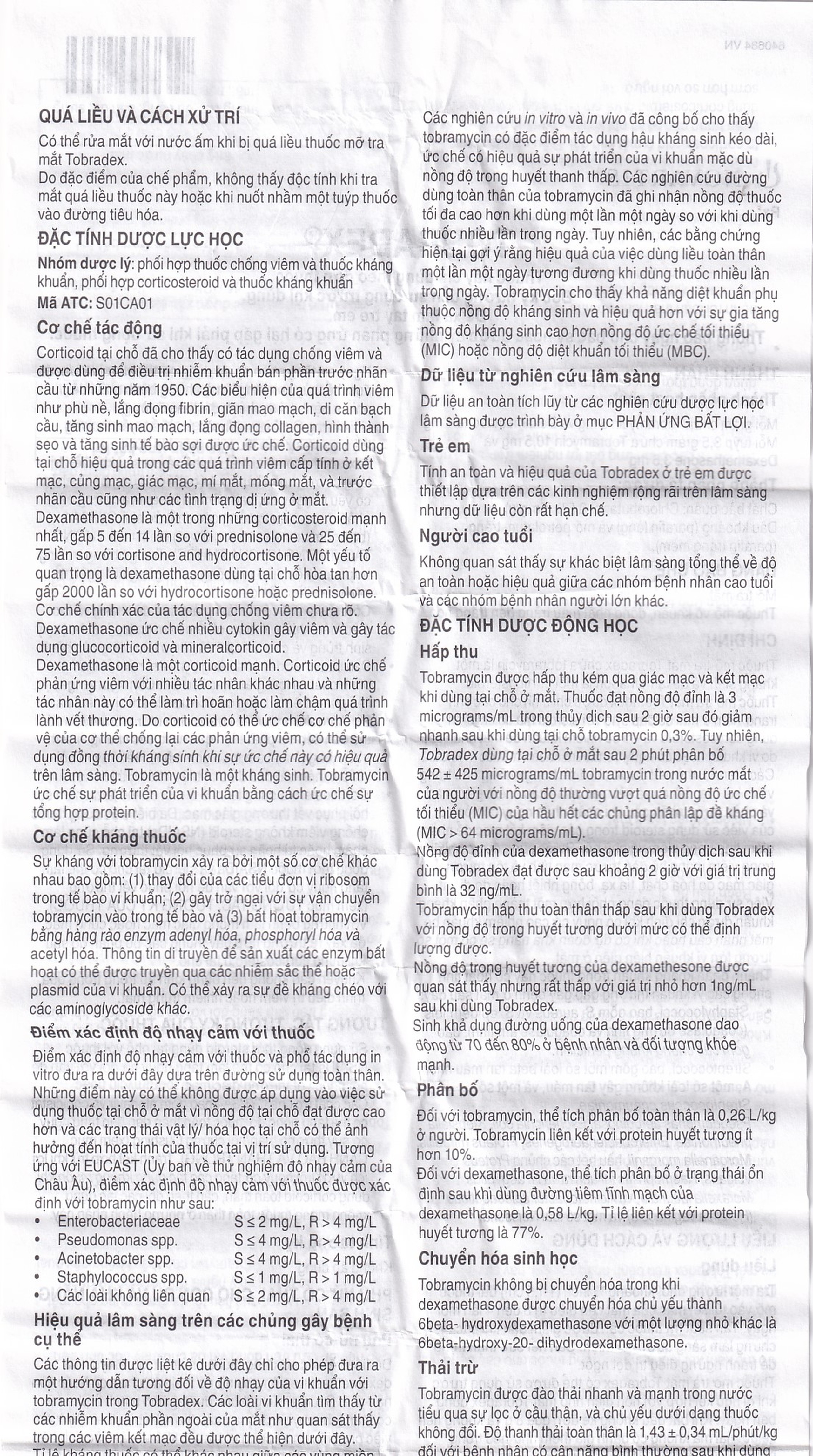 Thuốc mỡ tra mắt TobraDex Alcon điều trị viêm và nhiễm khuẩn (3,5g)