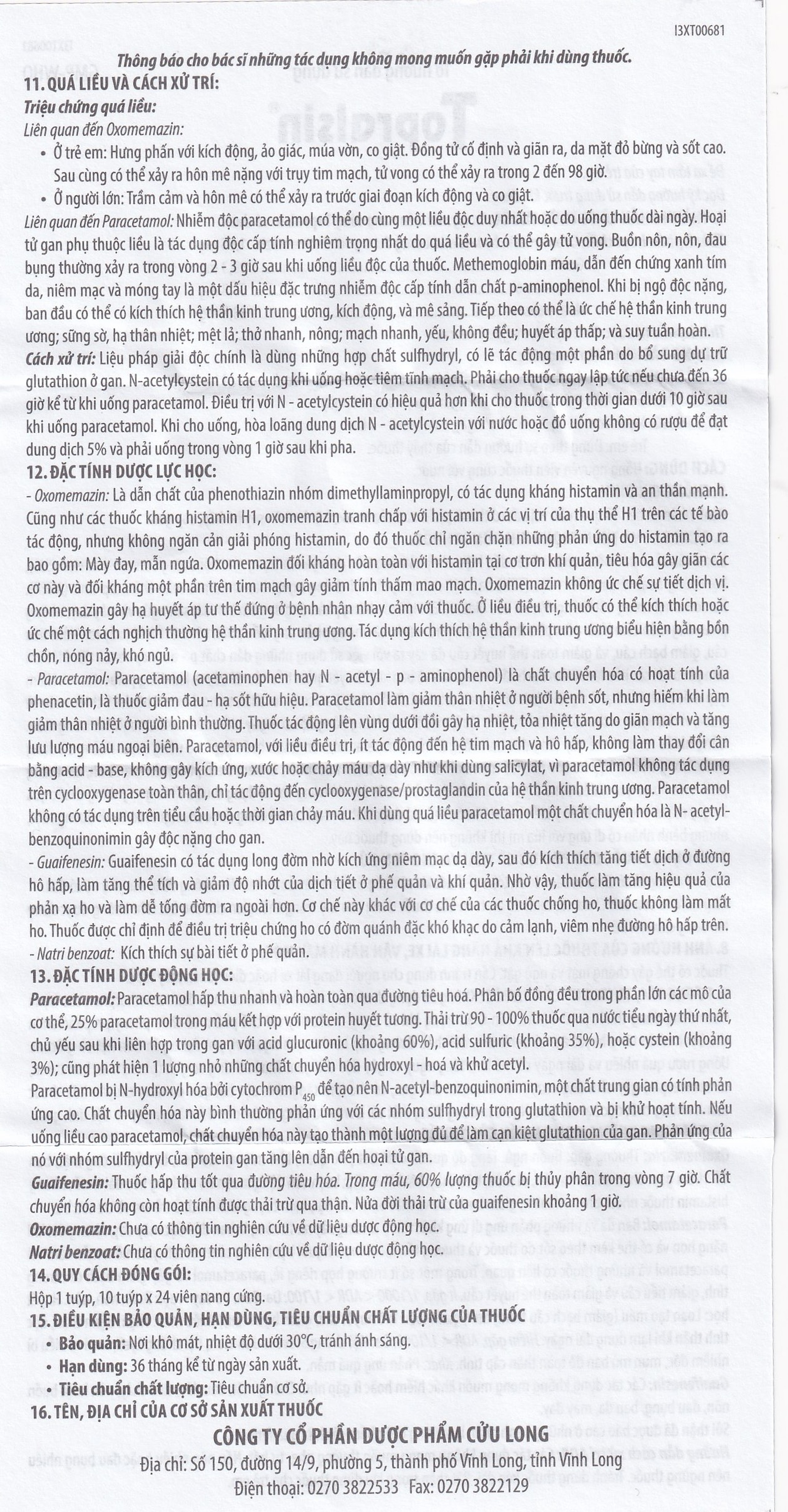 Thuốc Topralsin Pharimexco điều trị triệu chứng ho khan (24 viên)