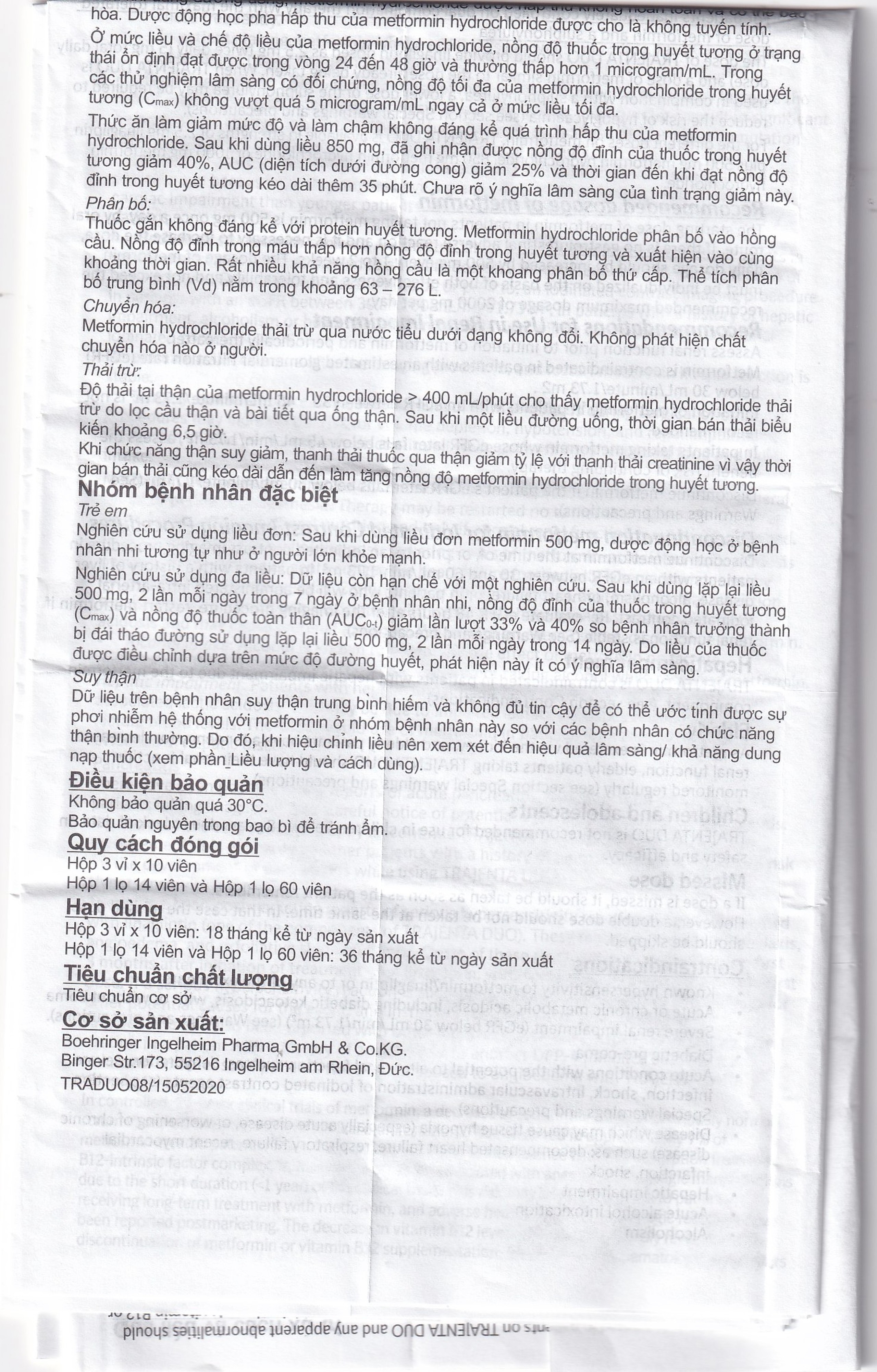 Thuốc Trajenta Duo 2.5mg/850mg Boehringer điều trị đái tháo đường típ 2 (14 viên)