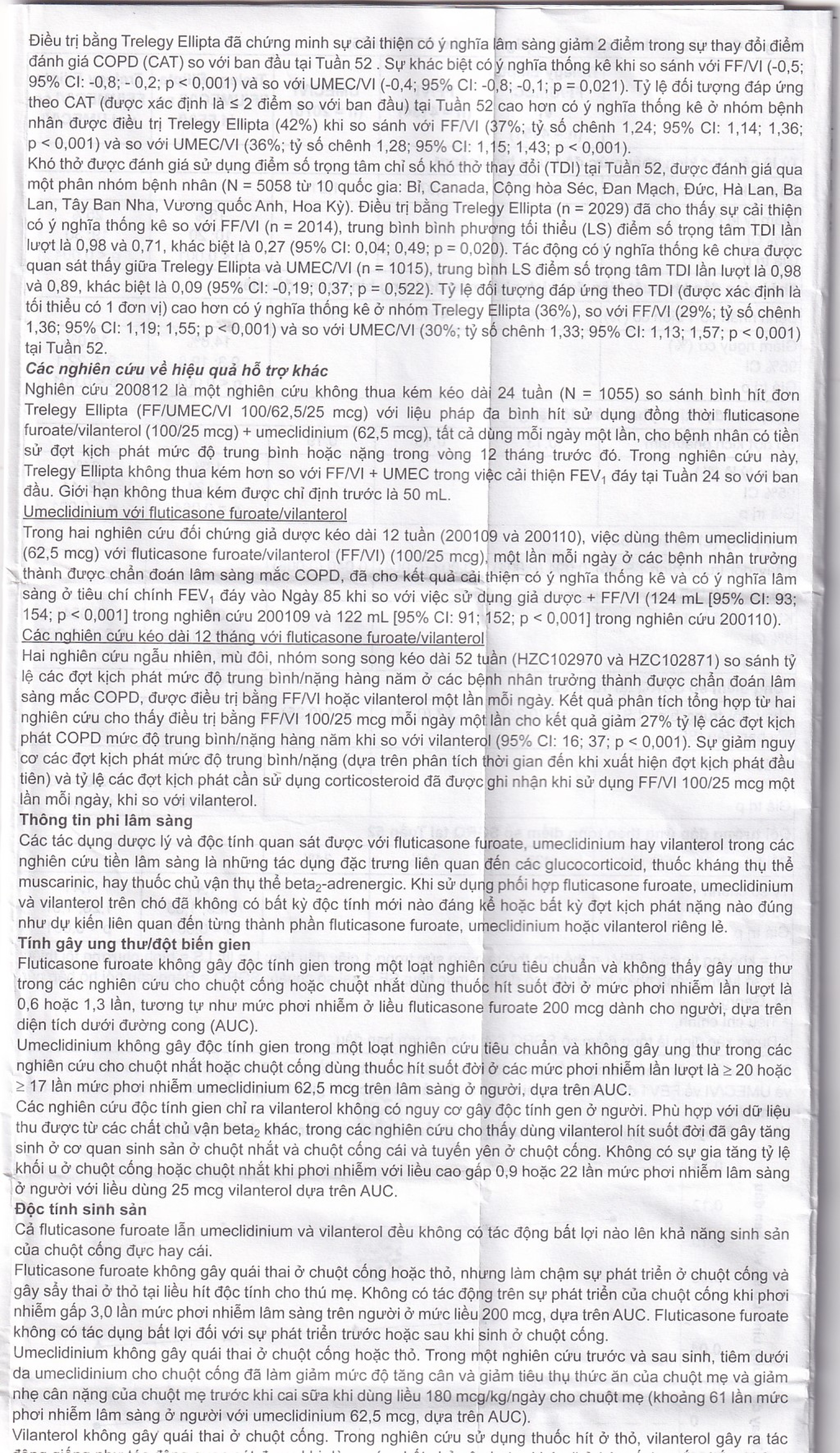 Thuốc bột hít phân liều Trelegy Ellipta GSK điều trị bệnh phổi tắc nghẽn mãn tính (30 liều hít)