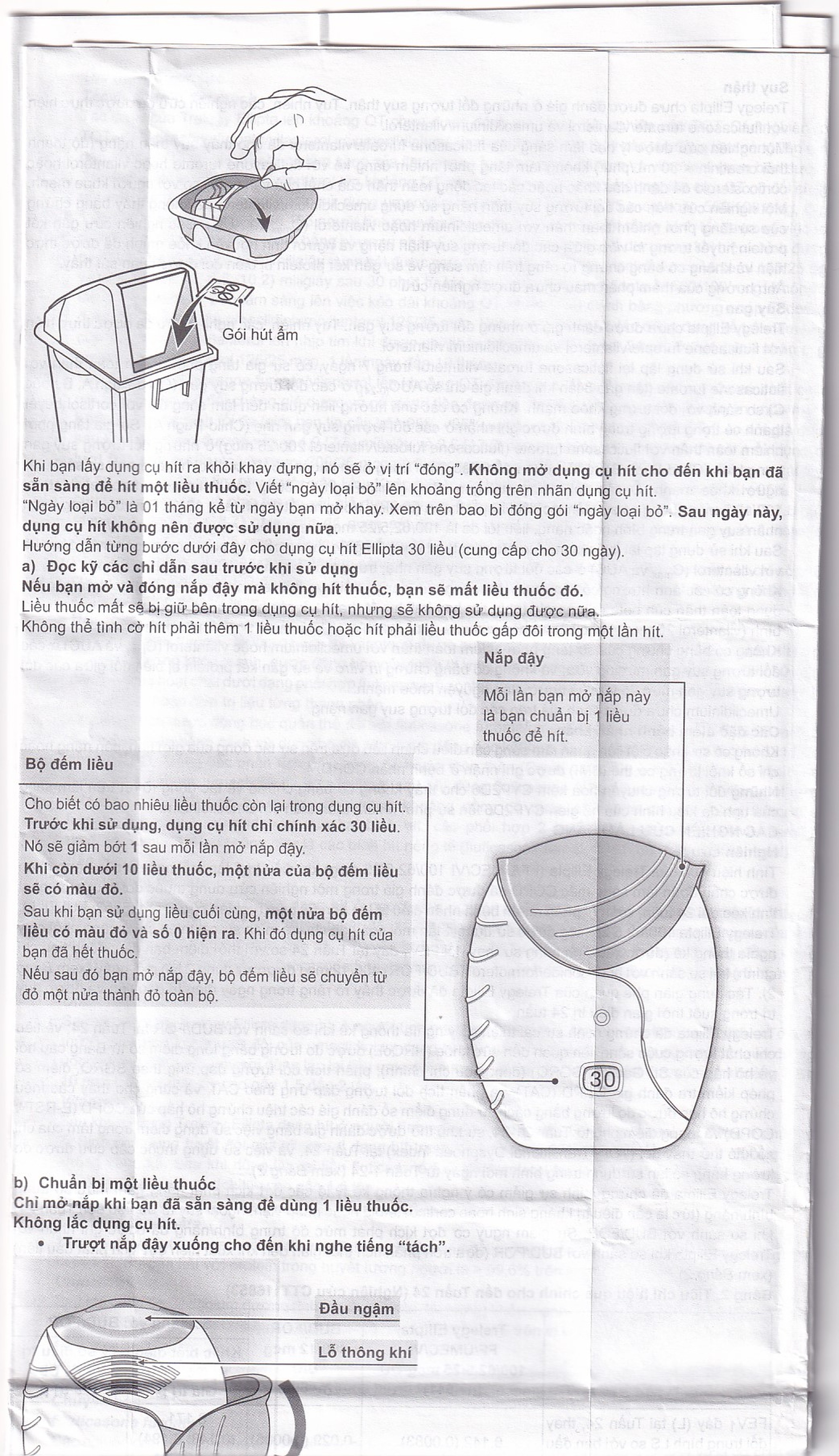 Thuốc bột hít phân liều Trelegy Ellipta GSK điều trị bệnh phổi tắc nghẽn mãn tính (30 liều hít)