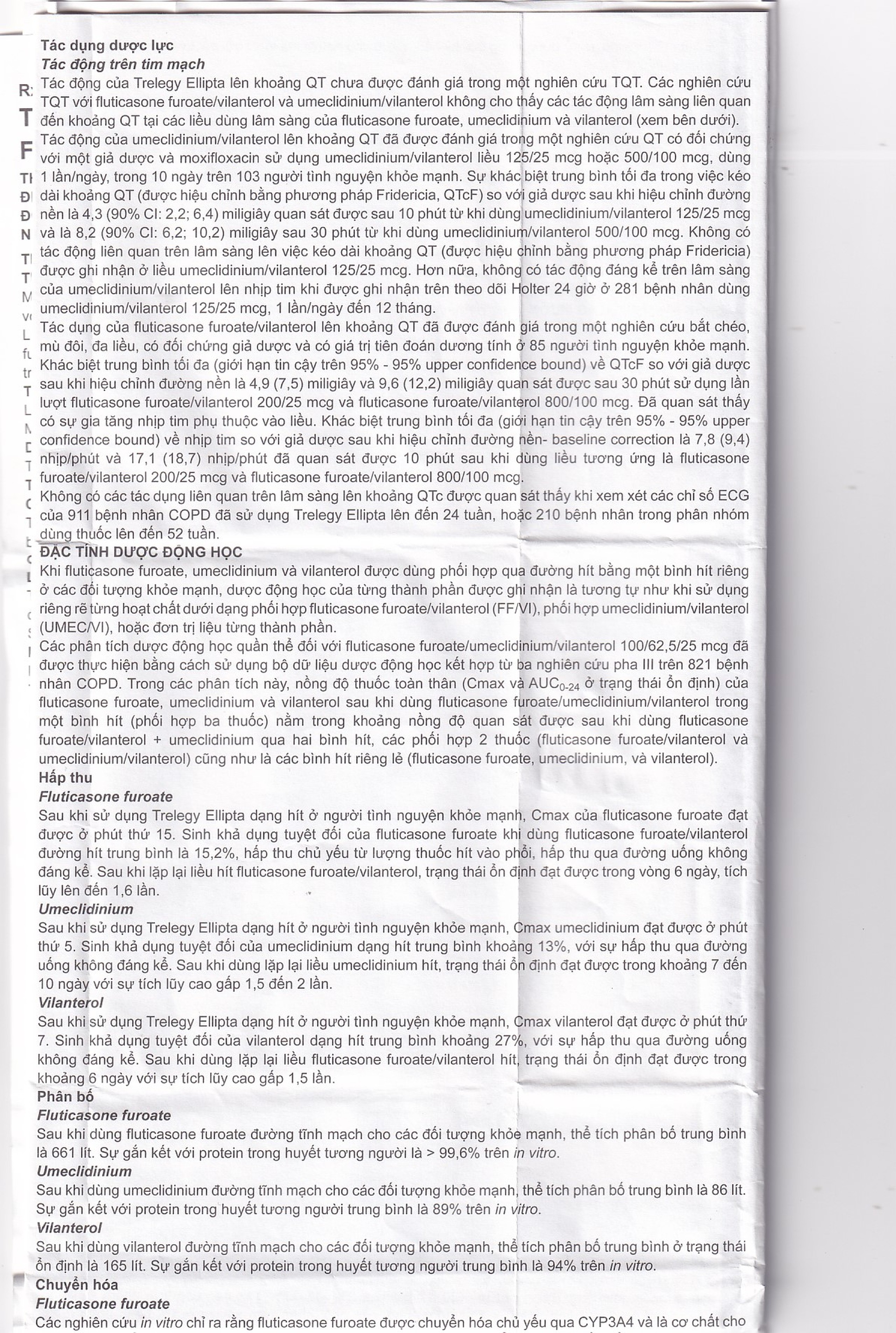 Thuốc bột hít phân liều Trelegy Ellipta GSK điều trị bệnh phổi tắc nghẽn mãn tính (30 liều hít)
