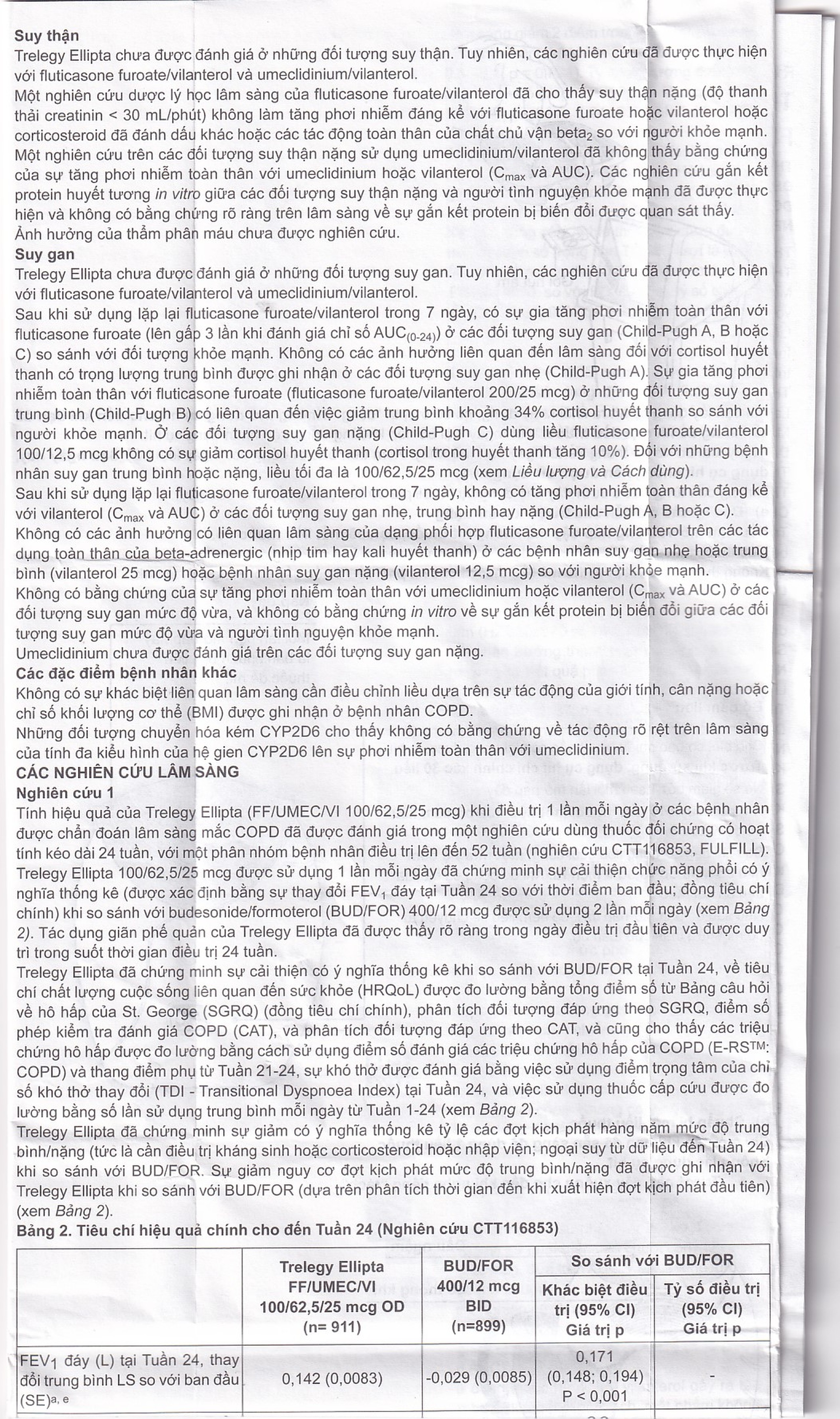 Thuốc bột hít phân liều Trelegy Ellipta GSK điều trị bệnh phổi tắc nghẽn mãn tính (30 liều hít)