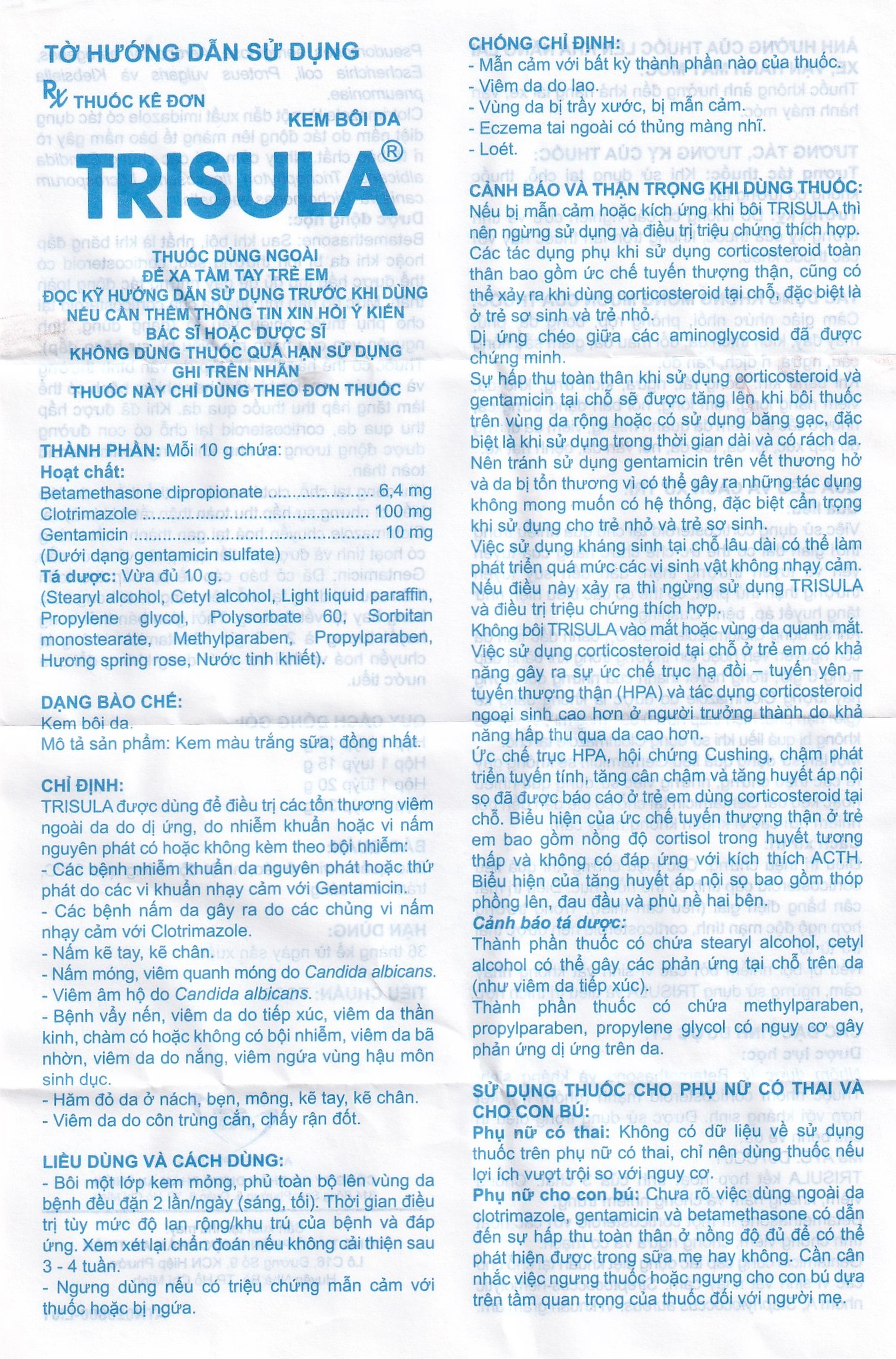 Kem bôi da Trisula 20g An Thiên Pharma điều trị các bệnh nhiễm khuẩn ngoài da 