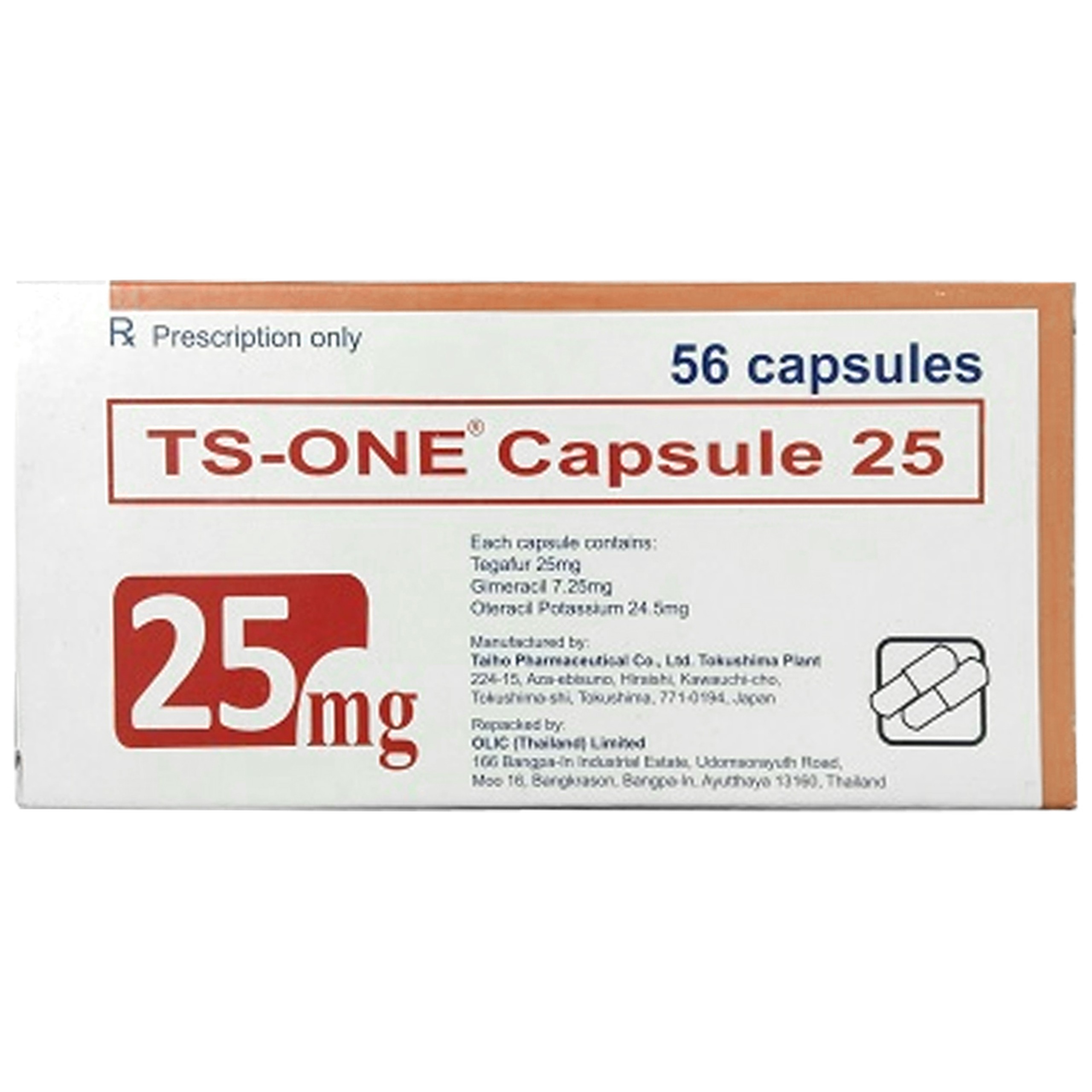 Thuốc Ts-one 25 Taiho điều trị ung thư dạ dày tiến triển (4 vỉ x 14 viên) 