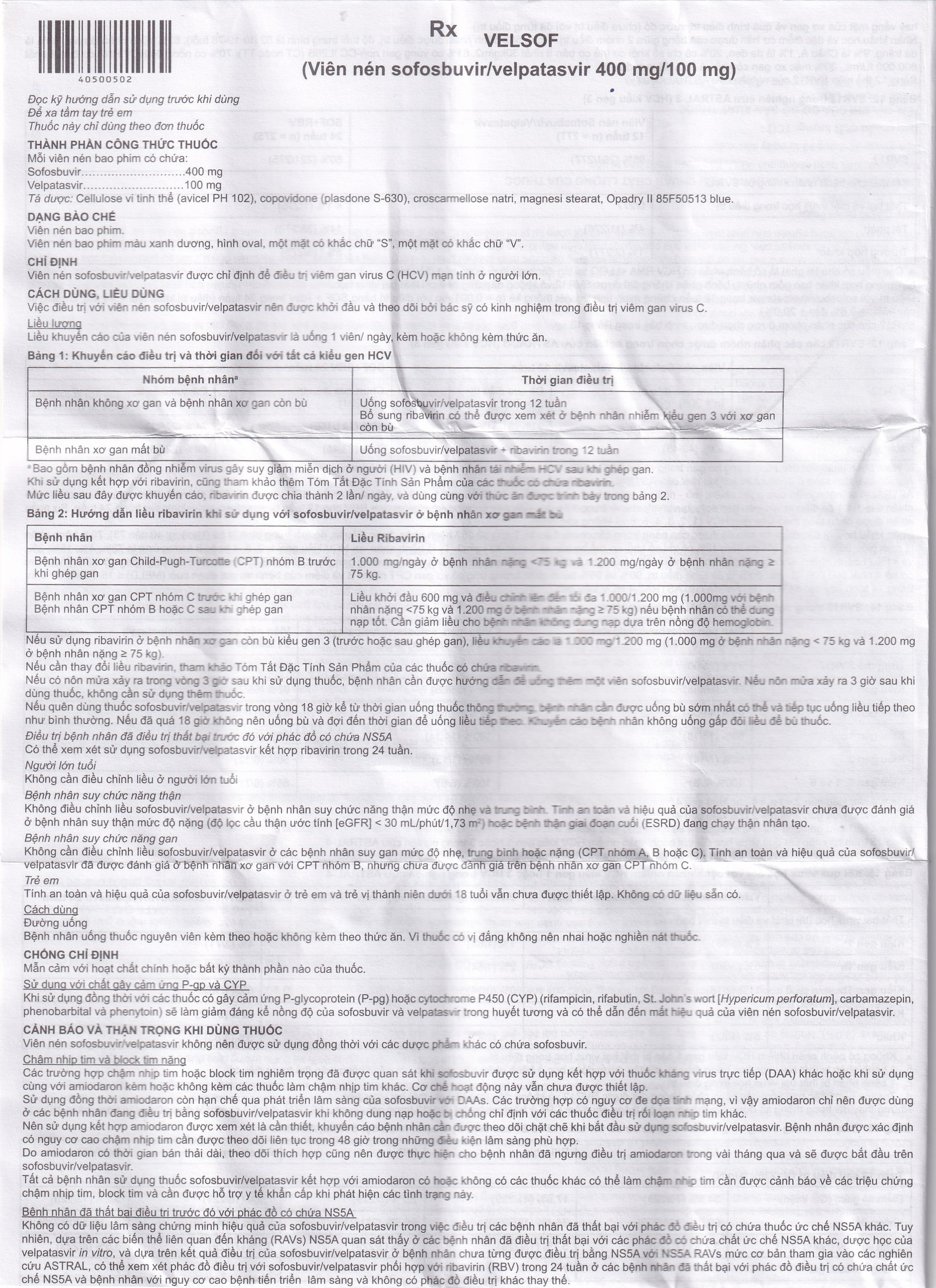 Thuốc Velsof 400mg/100mg Natco điều trị viêm gan virus C mạn tính ở người lớn (28 viên)