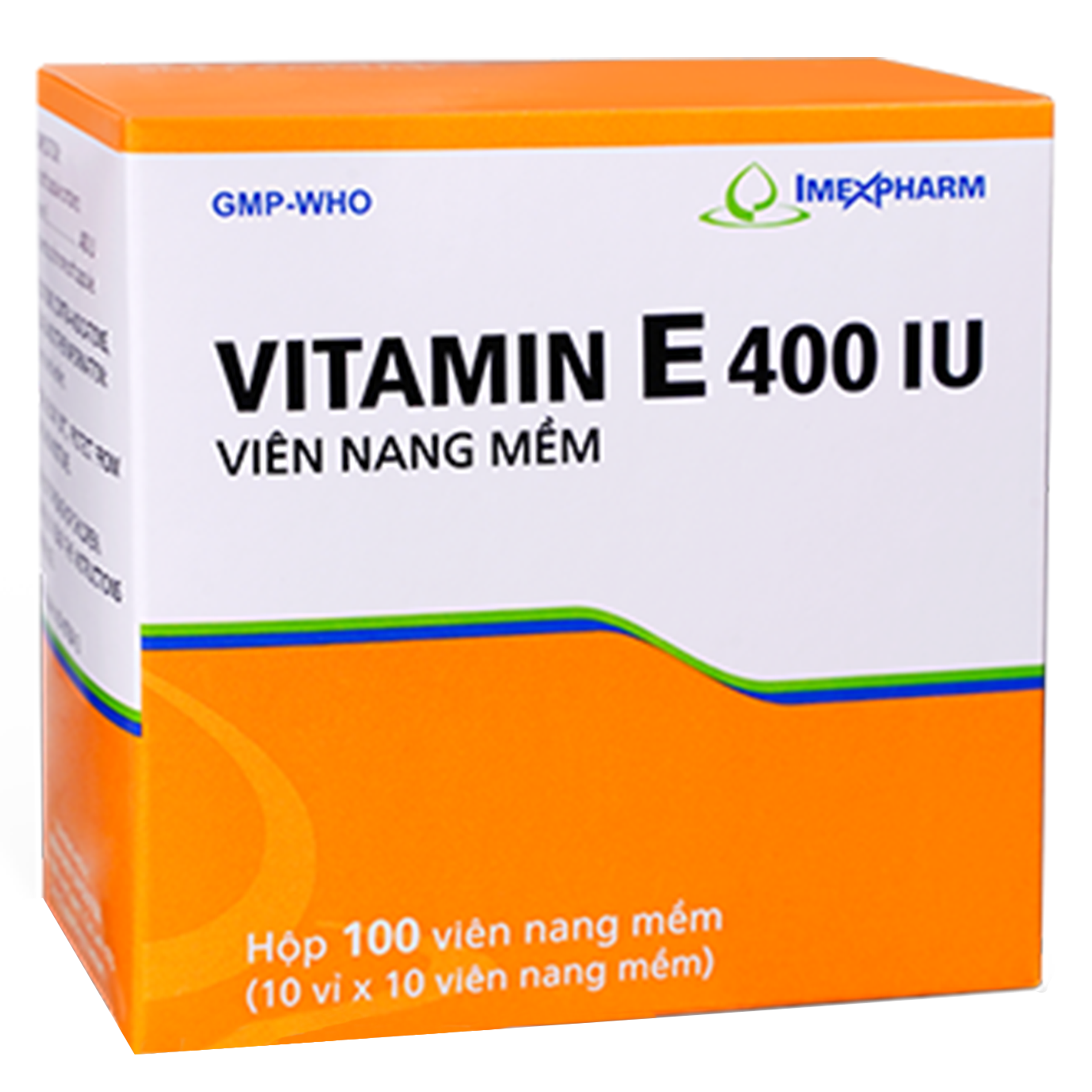 Thuốc Vitamin E 400IU Imexpharm điều trị tình trạng thiếu vitamin E (10 vỉ x 10 viên)