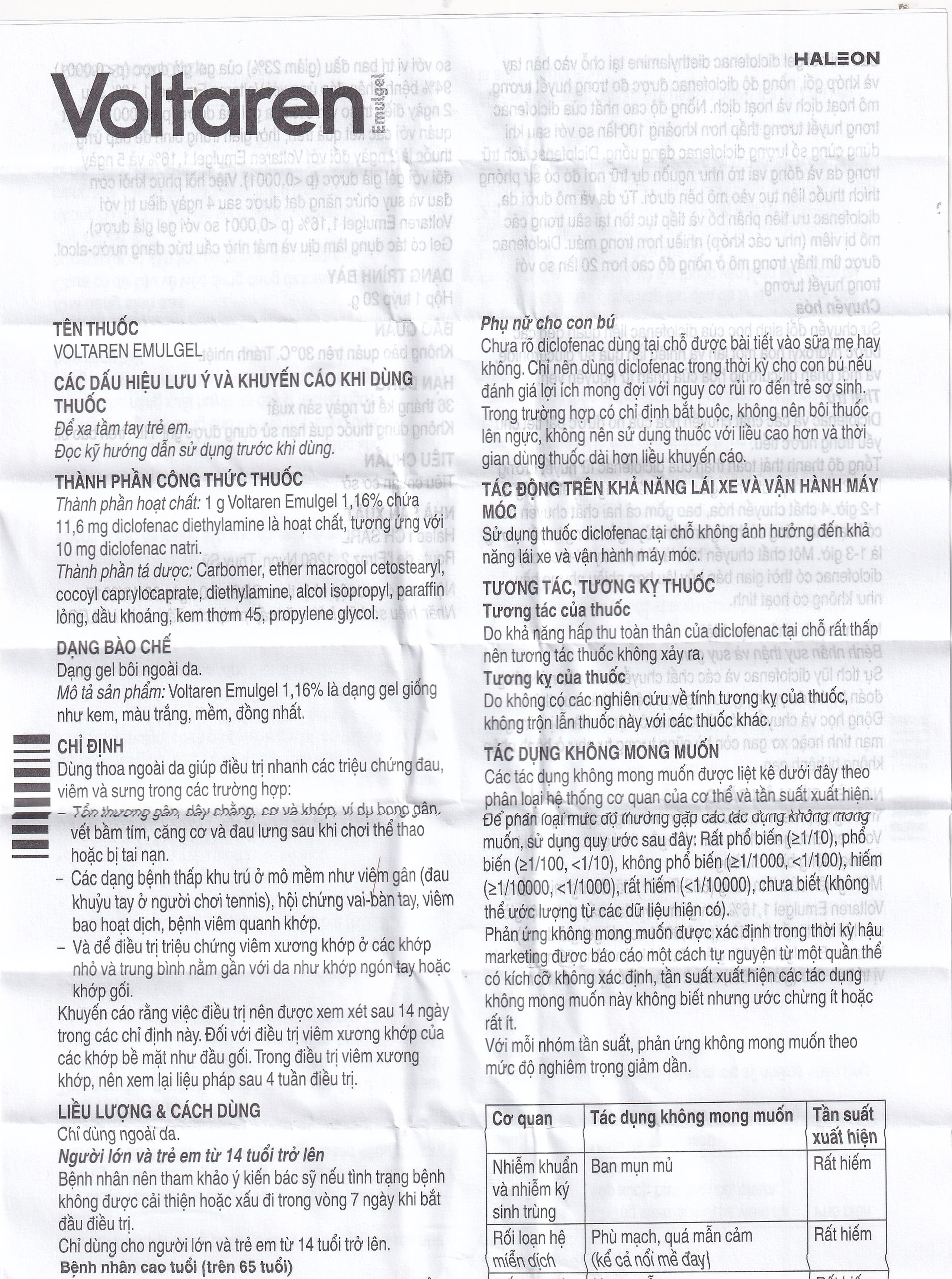 Gel bôi Voltaren Emulgel Novartis điều trị giảm đau do chấn thương hoặc thấp khớp (20g)