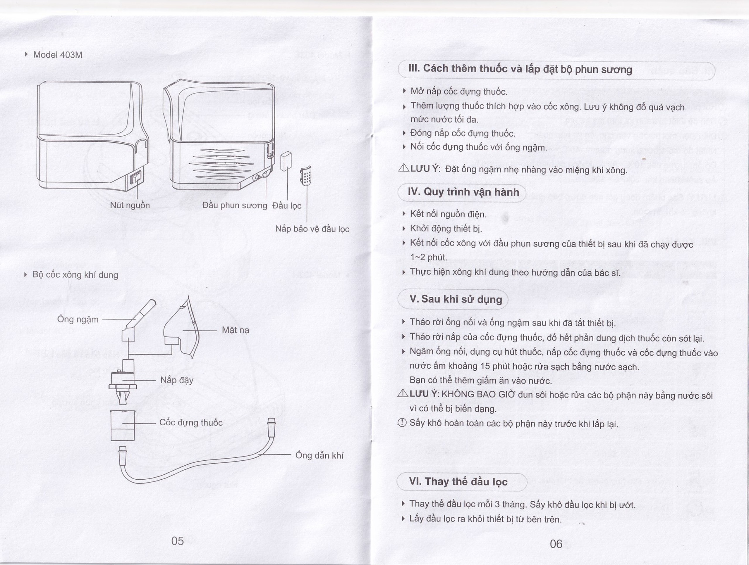 Máy xông khí dung nén khí Yuwell 403M hỗ trợ điều trị bệnh lý về đường hô hấp
