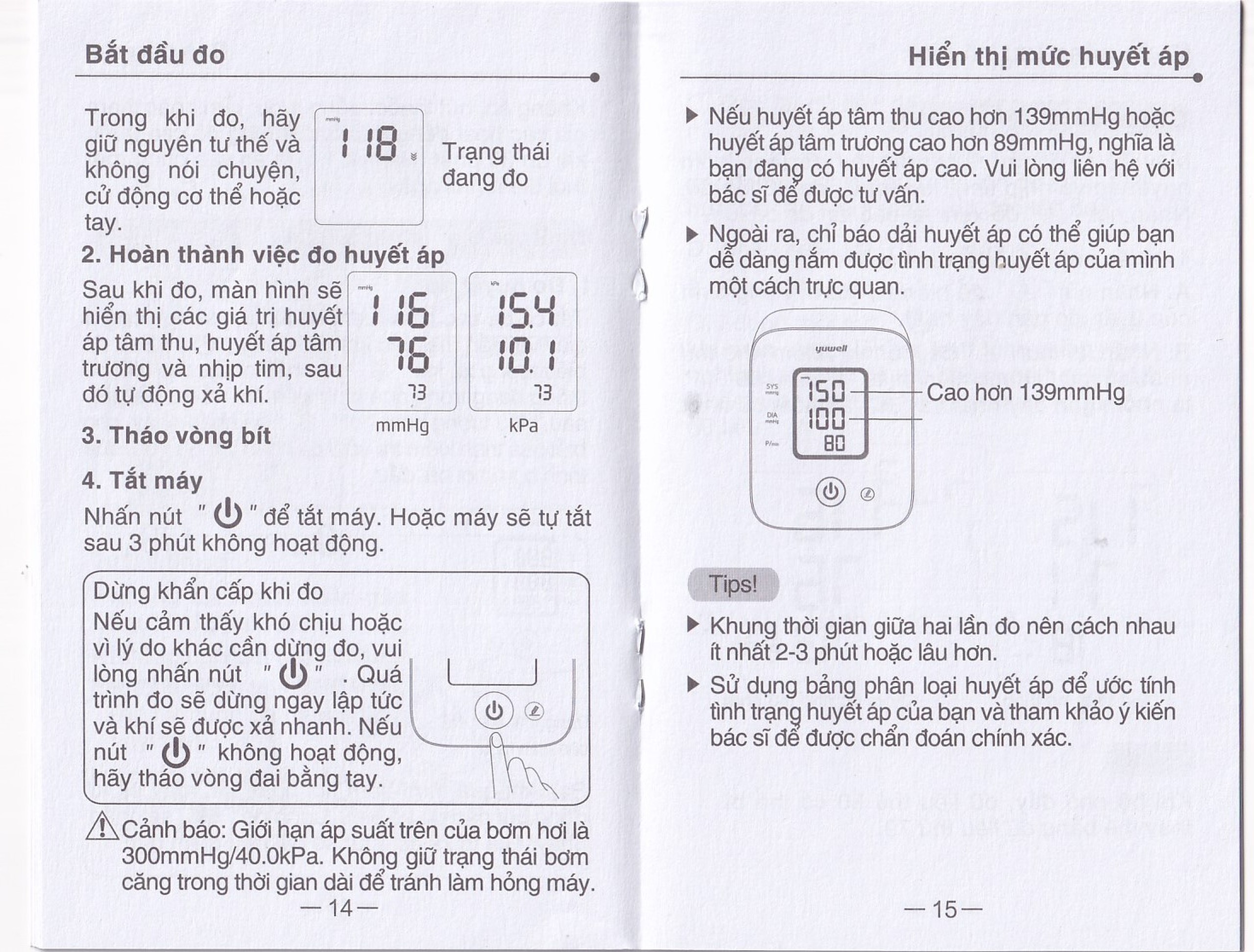 Máy đo huyết áp bắp tay Yuwell YE610D hỗ trợ đo huyết áp, nhịp tim