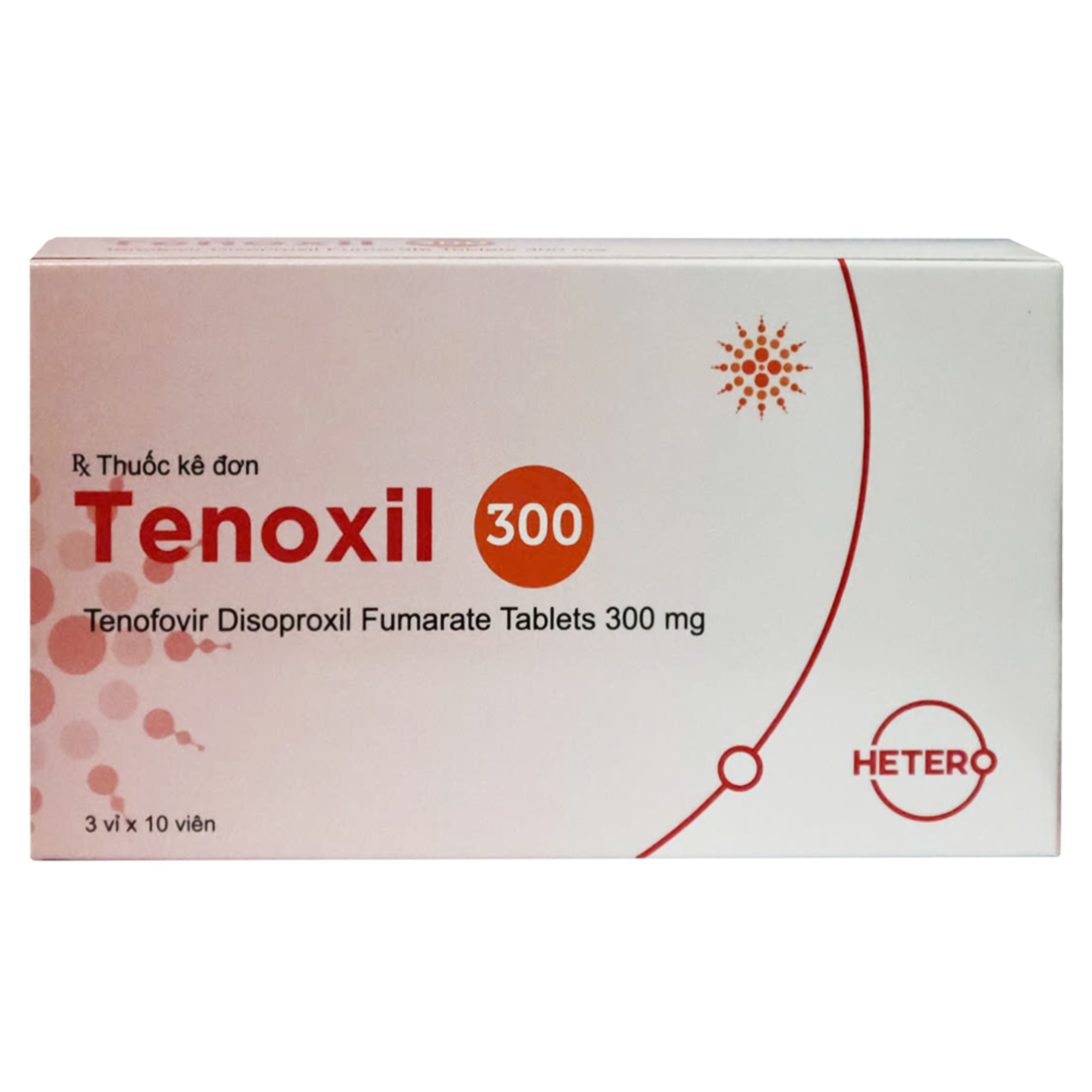 Thuốc Tenoxil Hetero điều trị viêm gan B mạn tính (3 vỉ x 10 viên)
