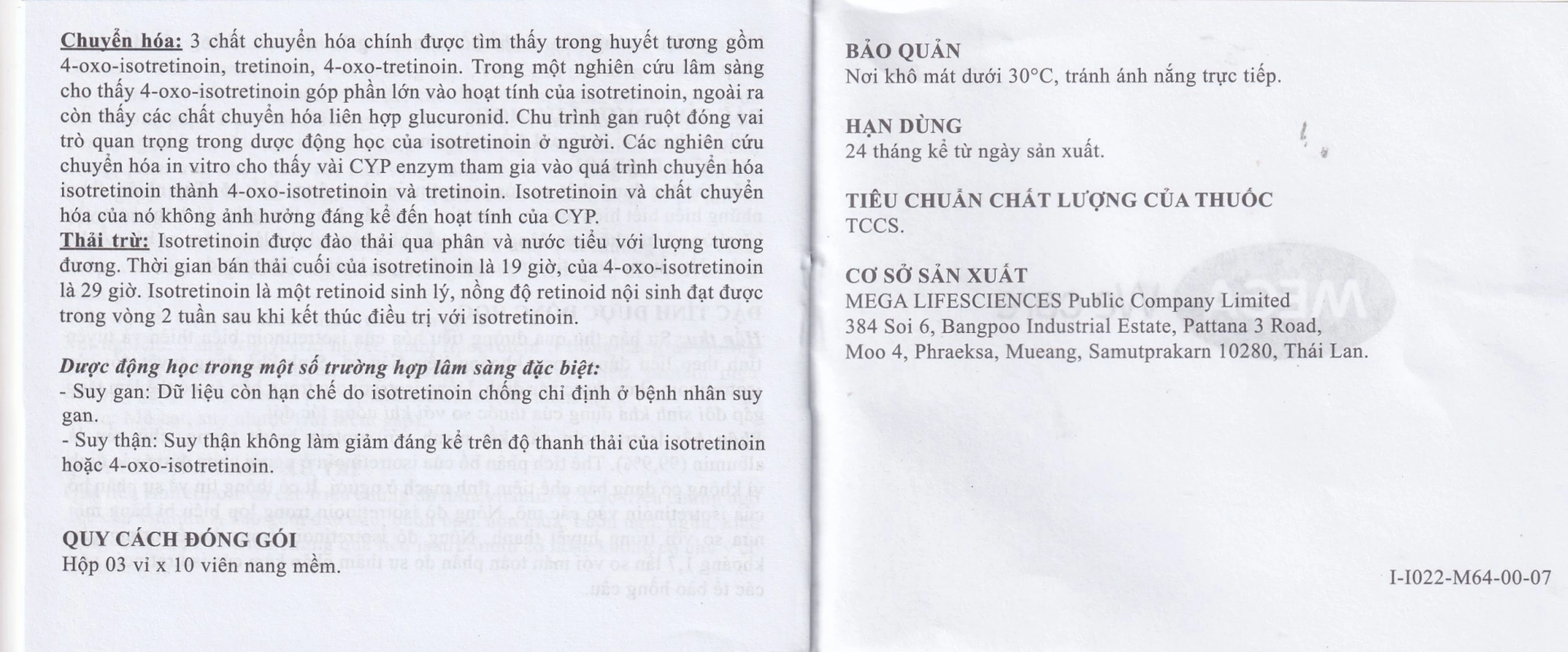 Thuốc Acnotin 10mg MEGA We care điều trị mụn trứng cá nặng (3 vỉ x 10 viên)