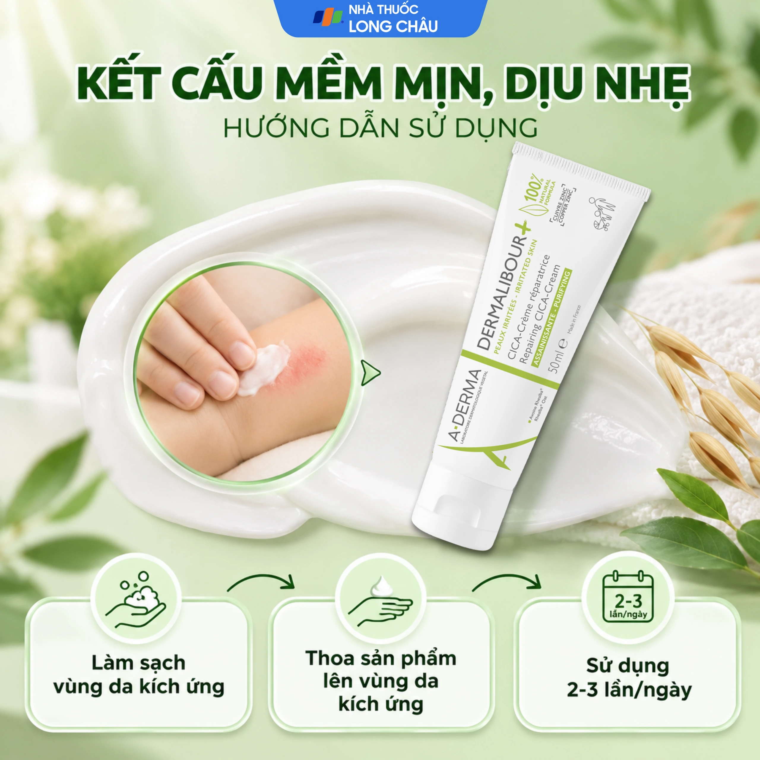 Kem bôi A-Derma Dermalibour+ Crème sát khuẩn phục hồi da (50ml) 5