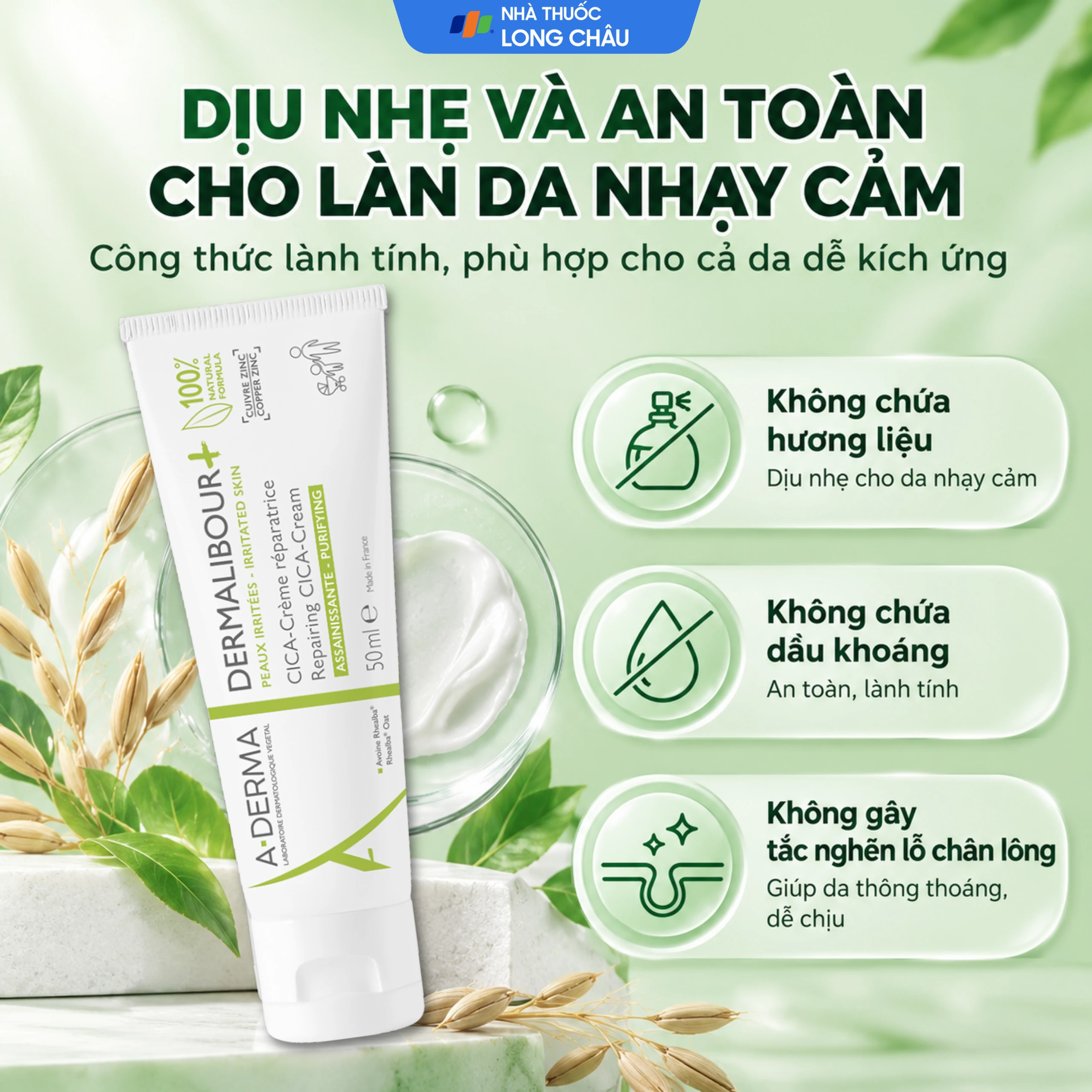 Kem bôi A-Derma Dermalibour+ Crème sát khuẩn phục hồi da (50ml) 6
