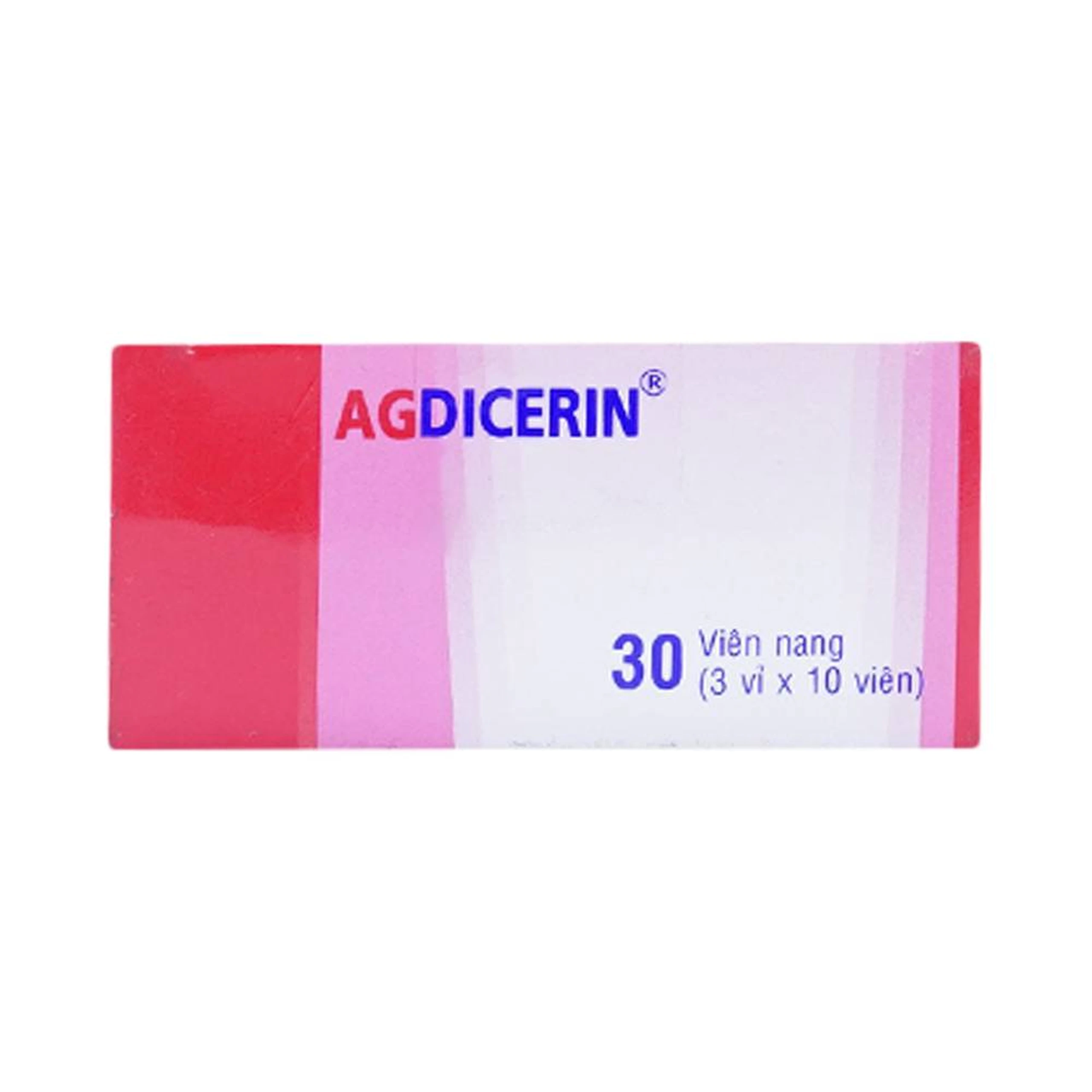 Thuốc Agdicerin 50mg Agimexpharm điều trị triệu chứng các bệnh thoái hóa khớp hông, gối (3 vỉ x 10 viên)