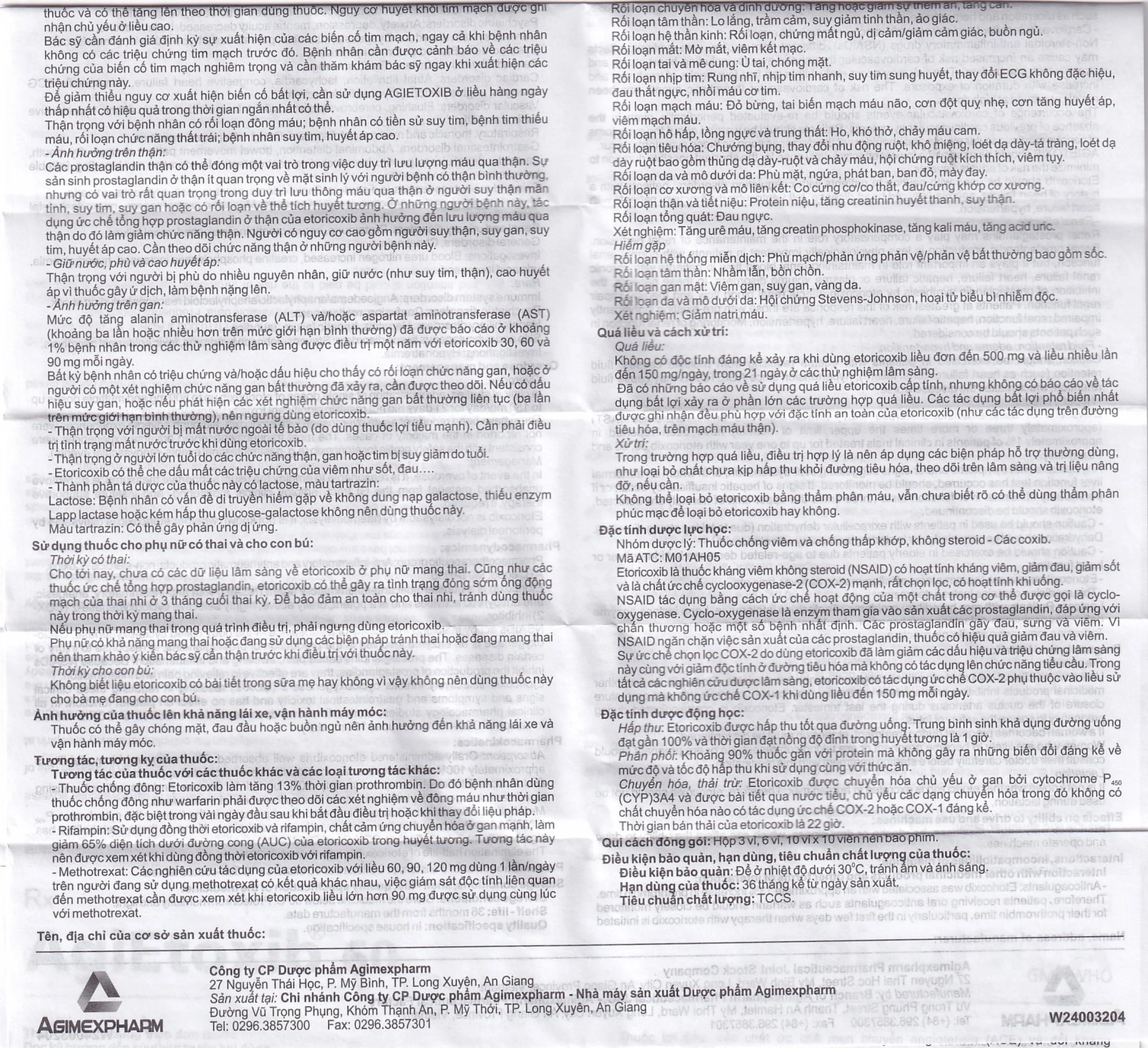 Thuốc Agietoxib 60 Agimexpharm điều trị viêm xương khớp (3 vỉ x 10 viên)