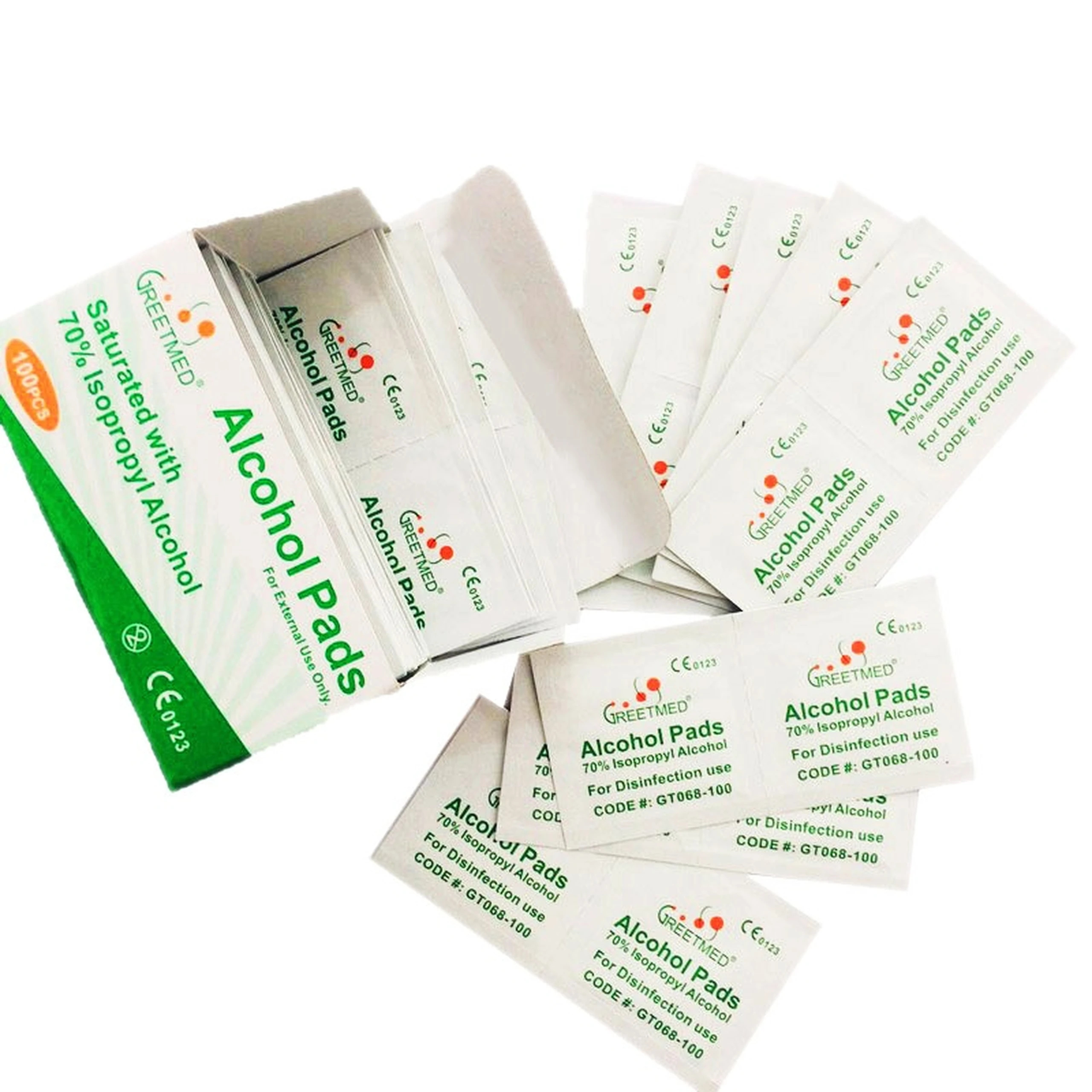 Gạc tẩm cồn Greetmed (100 miếng) làm sạch da, ngăn ngừa vi khuẩn
