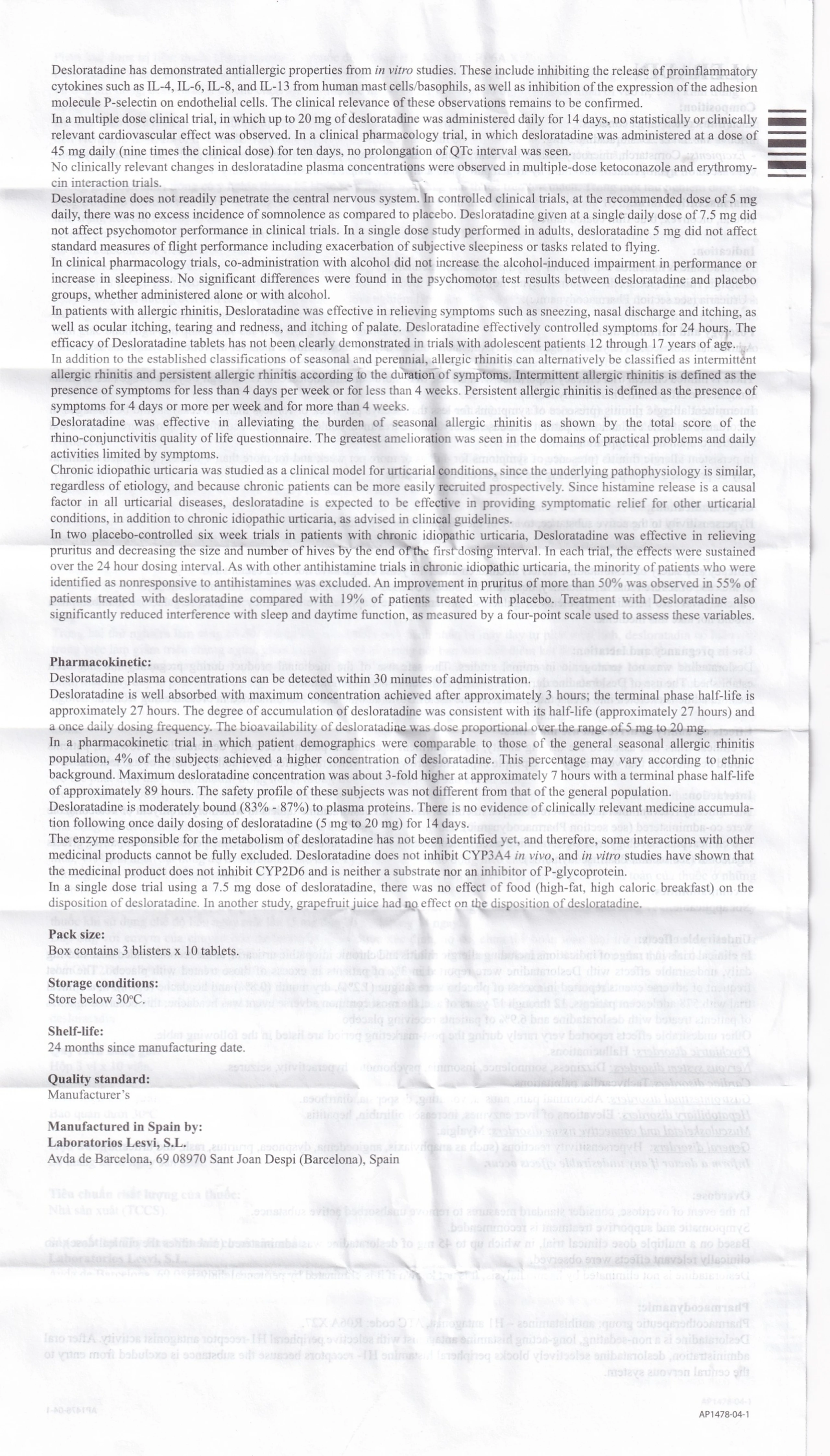 Thuốc Aleradin 5mg giảm các triệu chứng viêm mũi dị ứng theo mùa, mày đay (3 vỉ x 10 viên)