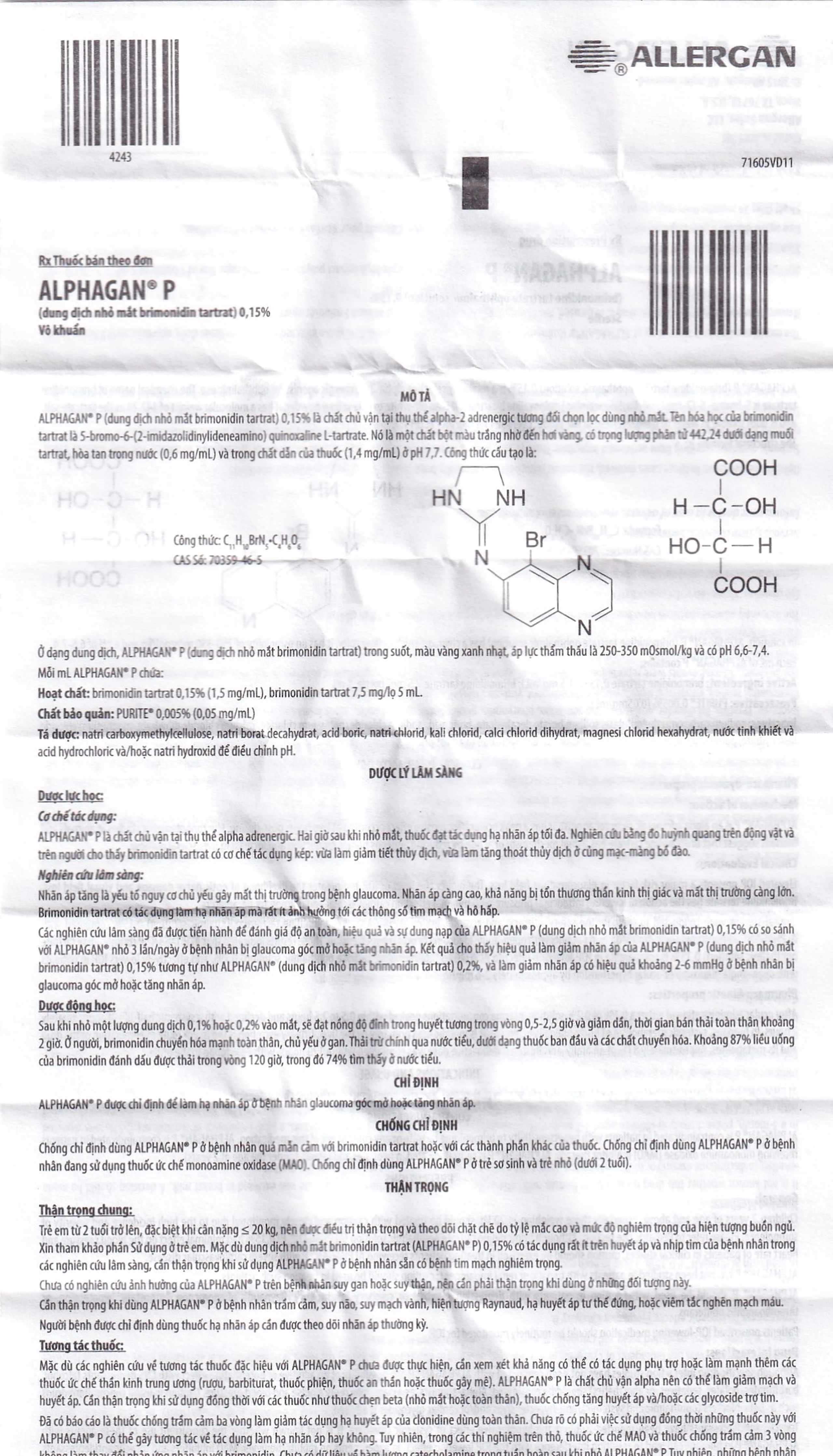 Thuốc nhỏ mắt Alphagan P Allergan điều trị tăng nhãn áp (5ml)