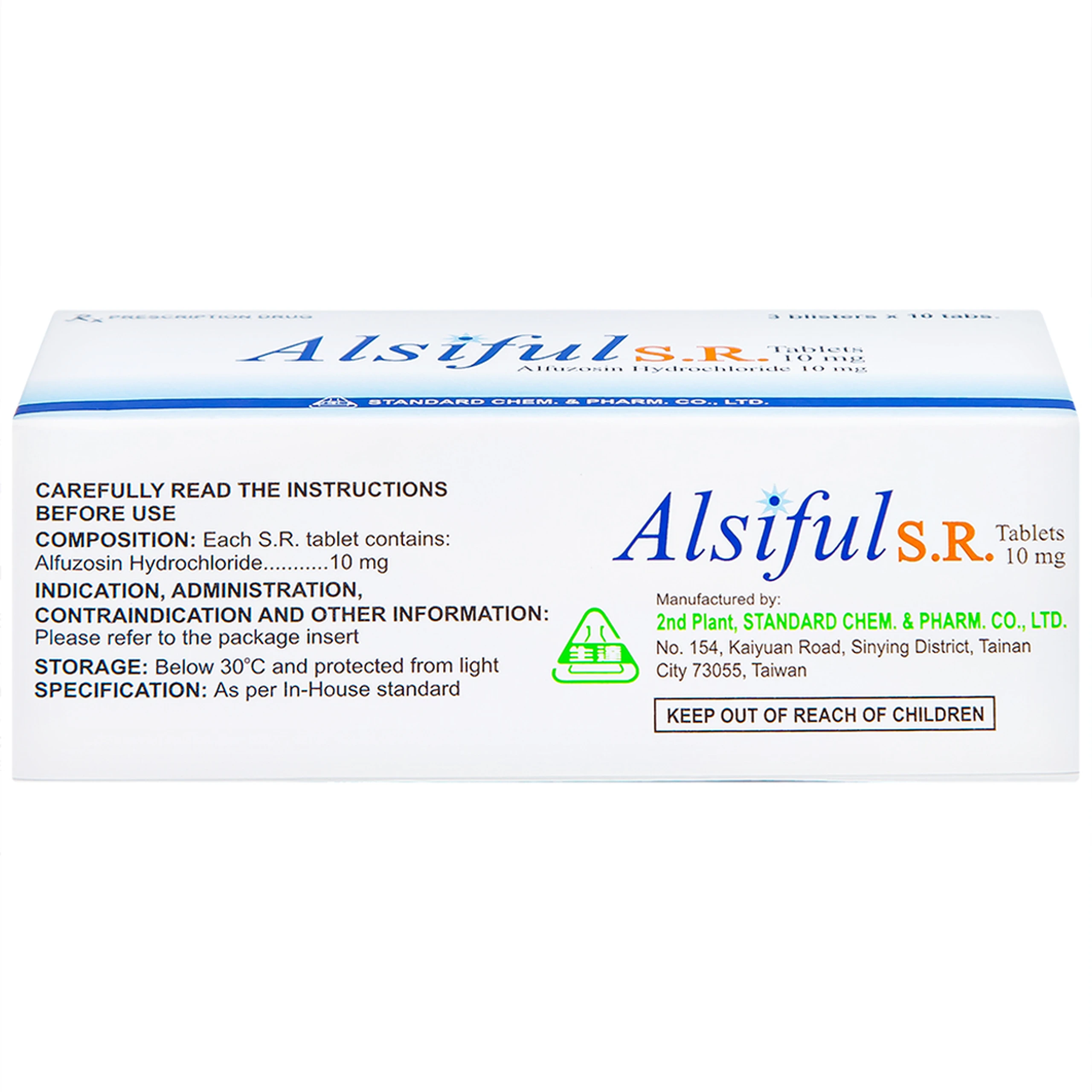 Thuốc Alsiful S.R 10mg Standard điều trị phì đại lành tính tuyến tiền liệt (3 vỉ x 10 viên)