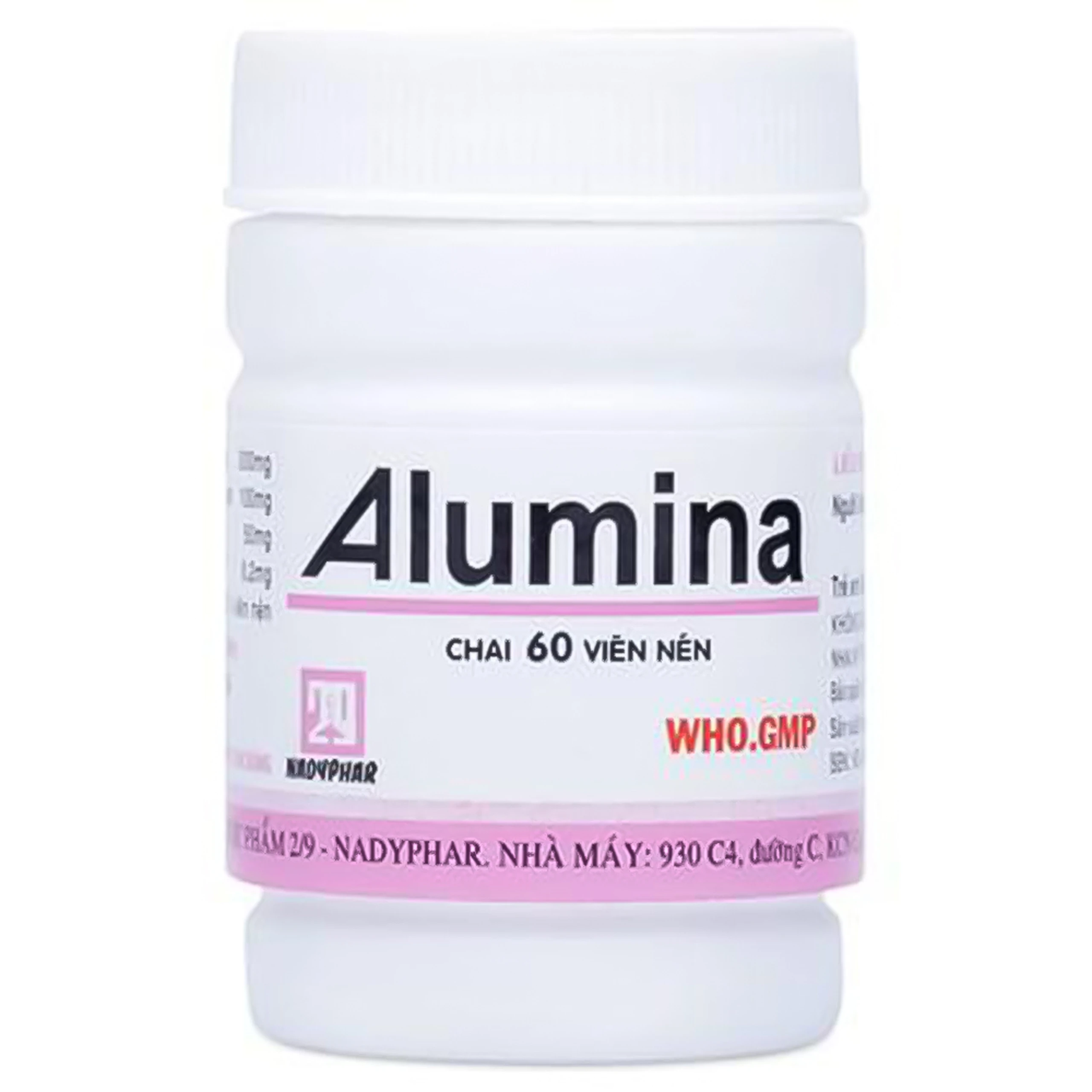 Viên hỗ trợ giảm viêm loét dạ dày Alumina Nadyphar (60 viên)
