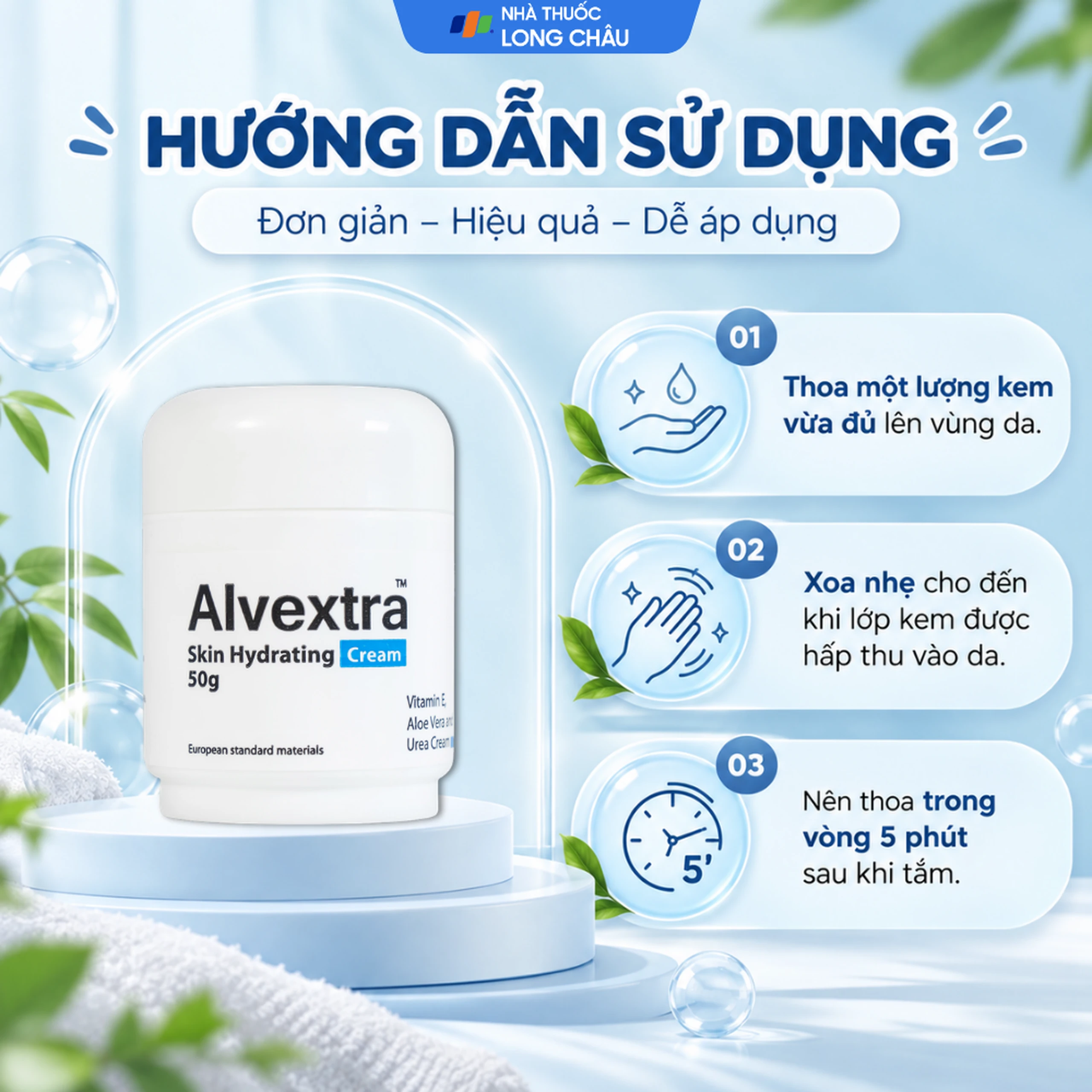 Kem bôi dưỡng ẩm cho da khô Alvextra Skin Hydrating Cream  50g 5