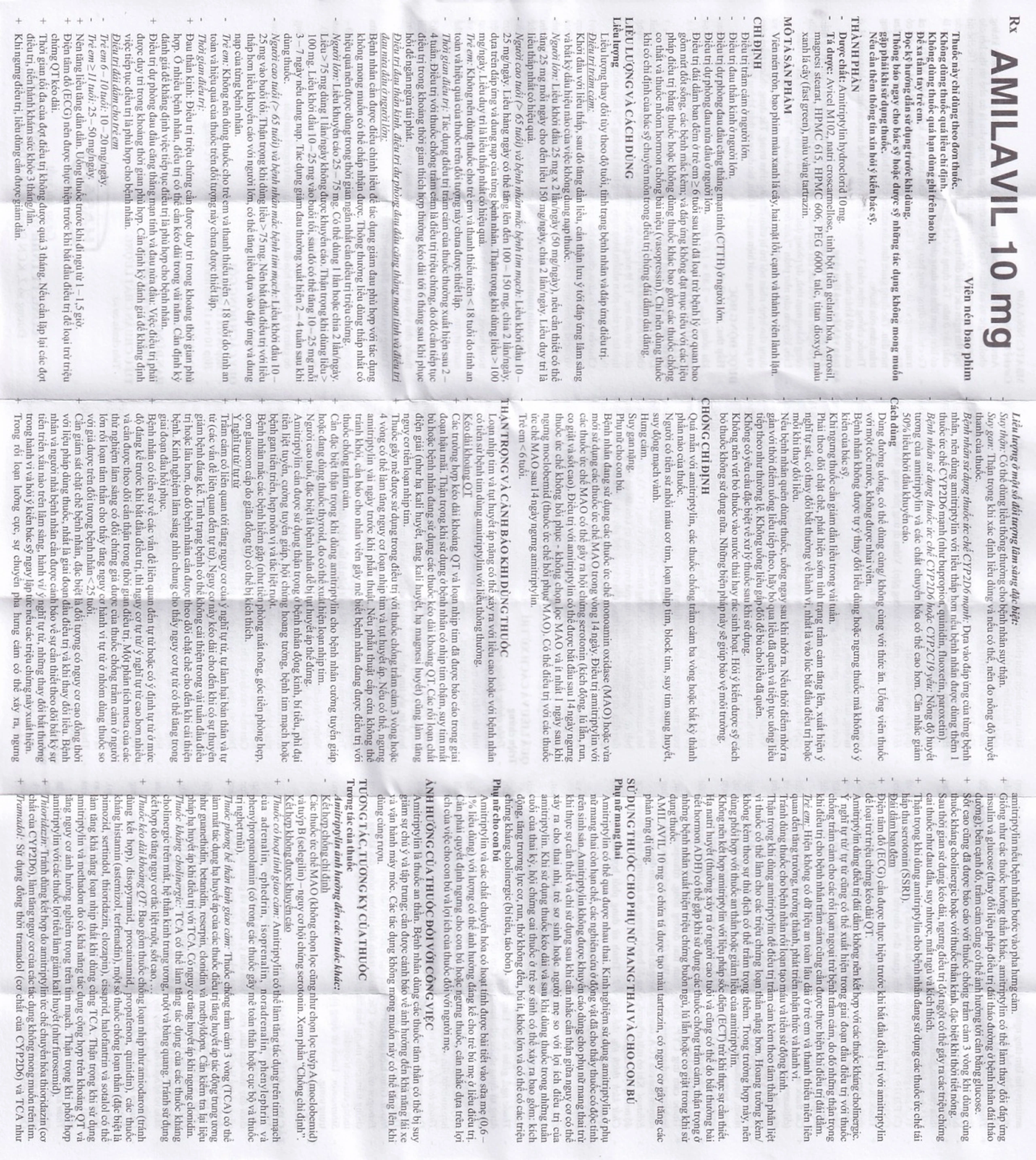 Thuốc Amilavil 10mg Hasan điều trị trầm cảm, đau thần kinh (4 vỉ  x 15 viên)