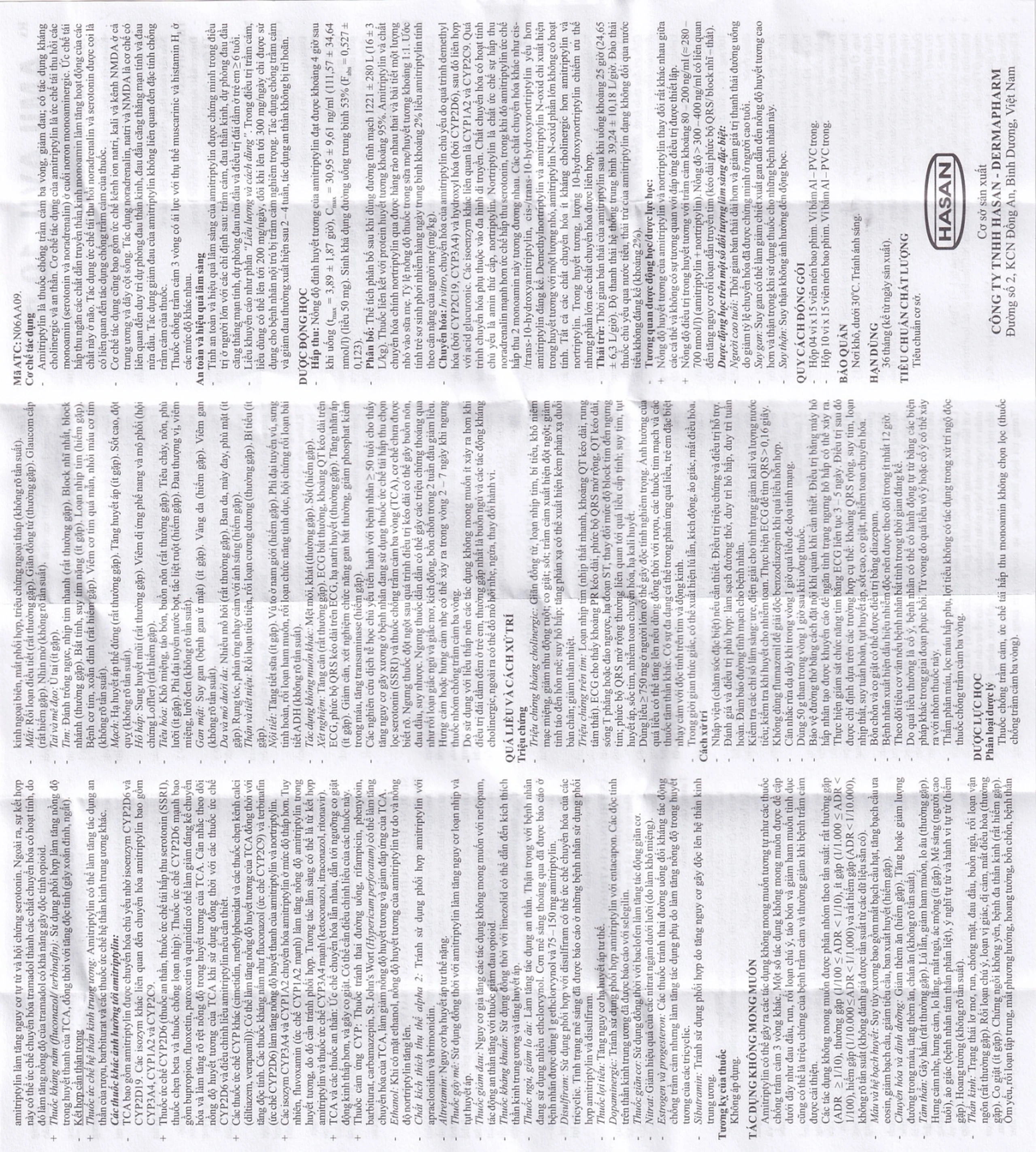 Thuốc Amilavil 10mg Hasan điều trị trầm cảm, đau thần kinh (4 vỉ  x 15 viên)