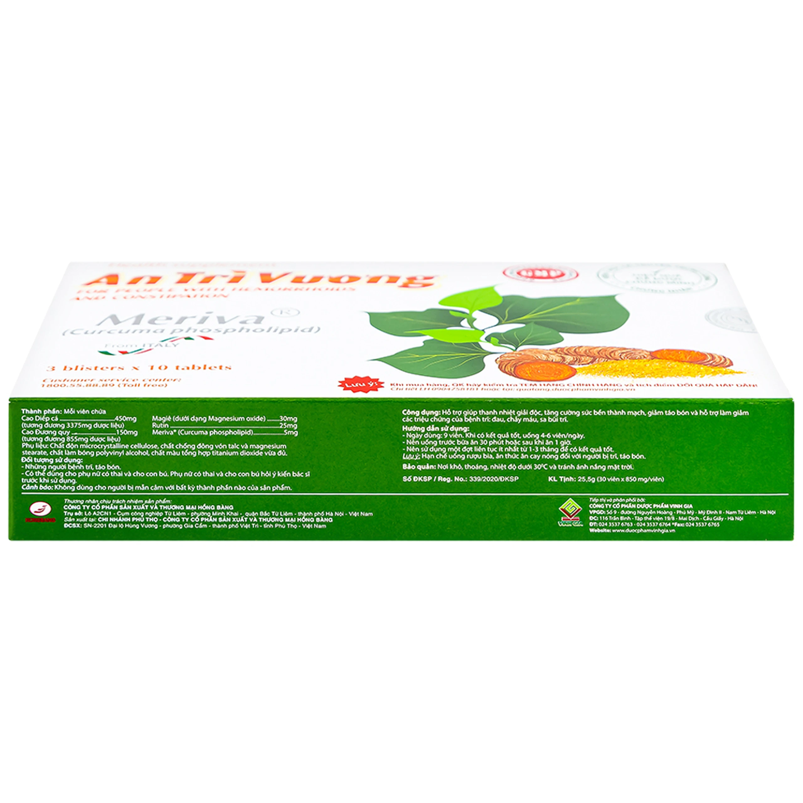 Viên giảm táo bón An Trĩ Vương Vinh Gia (3 vỉ x 10 viên)