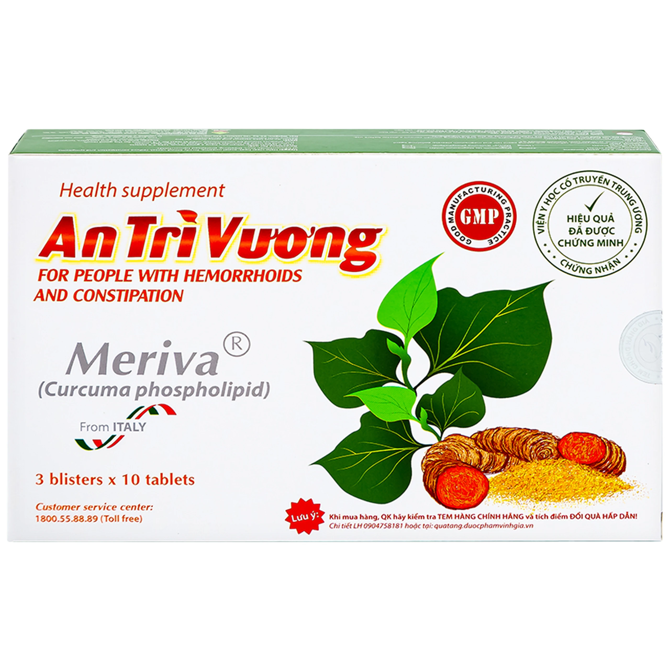 Viên giảm táo bón An Trĩ Vương Vinh Gia (3 vỉ x 10 viên)