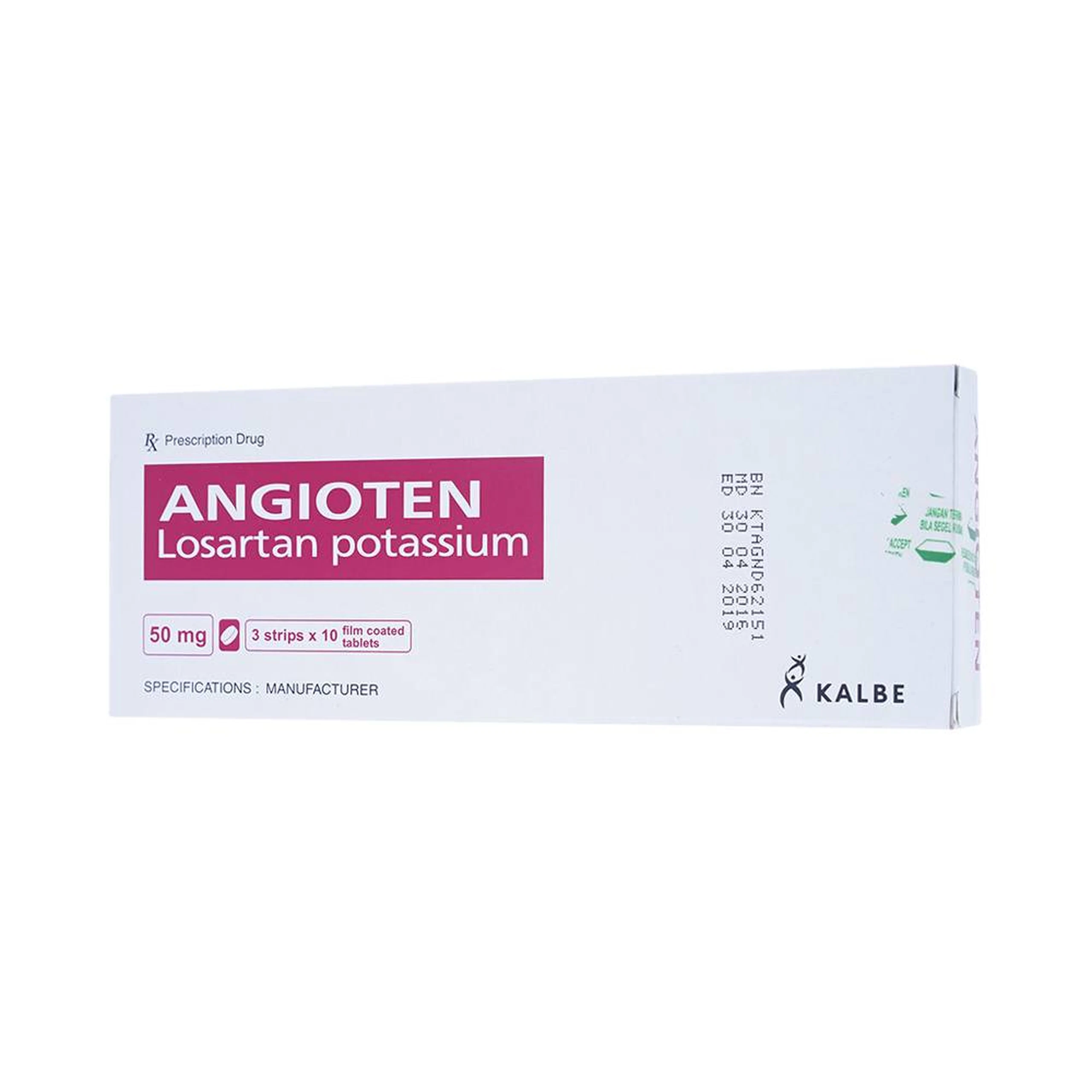 Thuốc Angioten 50mg Kalbe điều trị tăng huyết áp (3 vỉ x 10 viên)