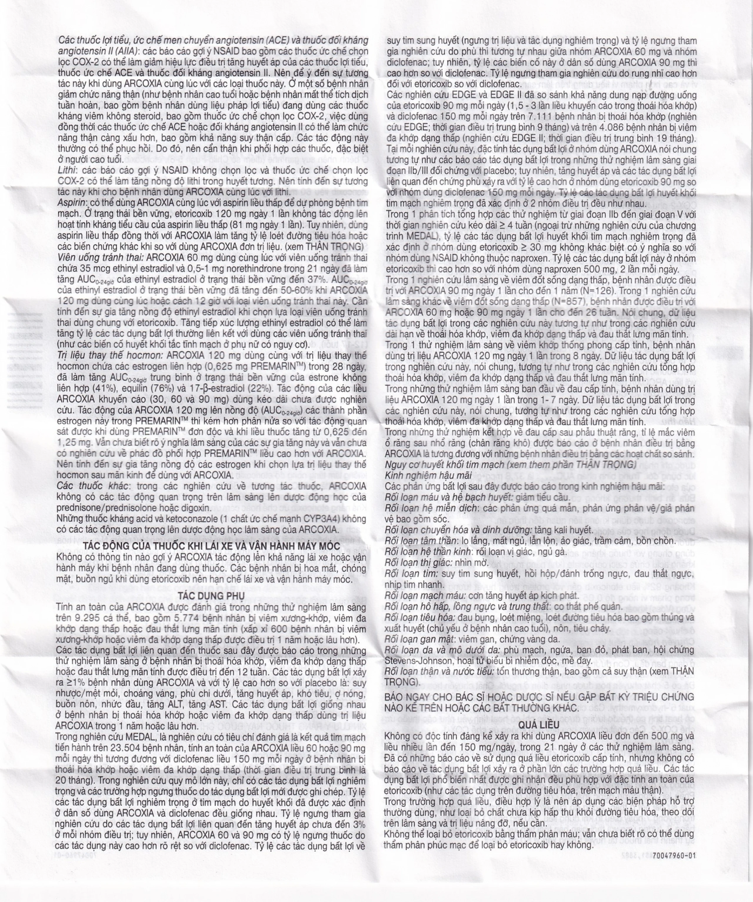 Thuốc Arcoxia 90mg MSD điều trị thoái hoá khớp, viêm khớp dạng thấp (3 vỉ x 10 viên)