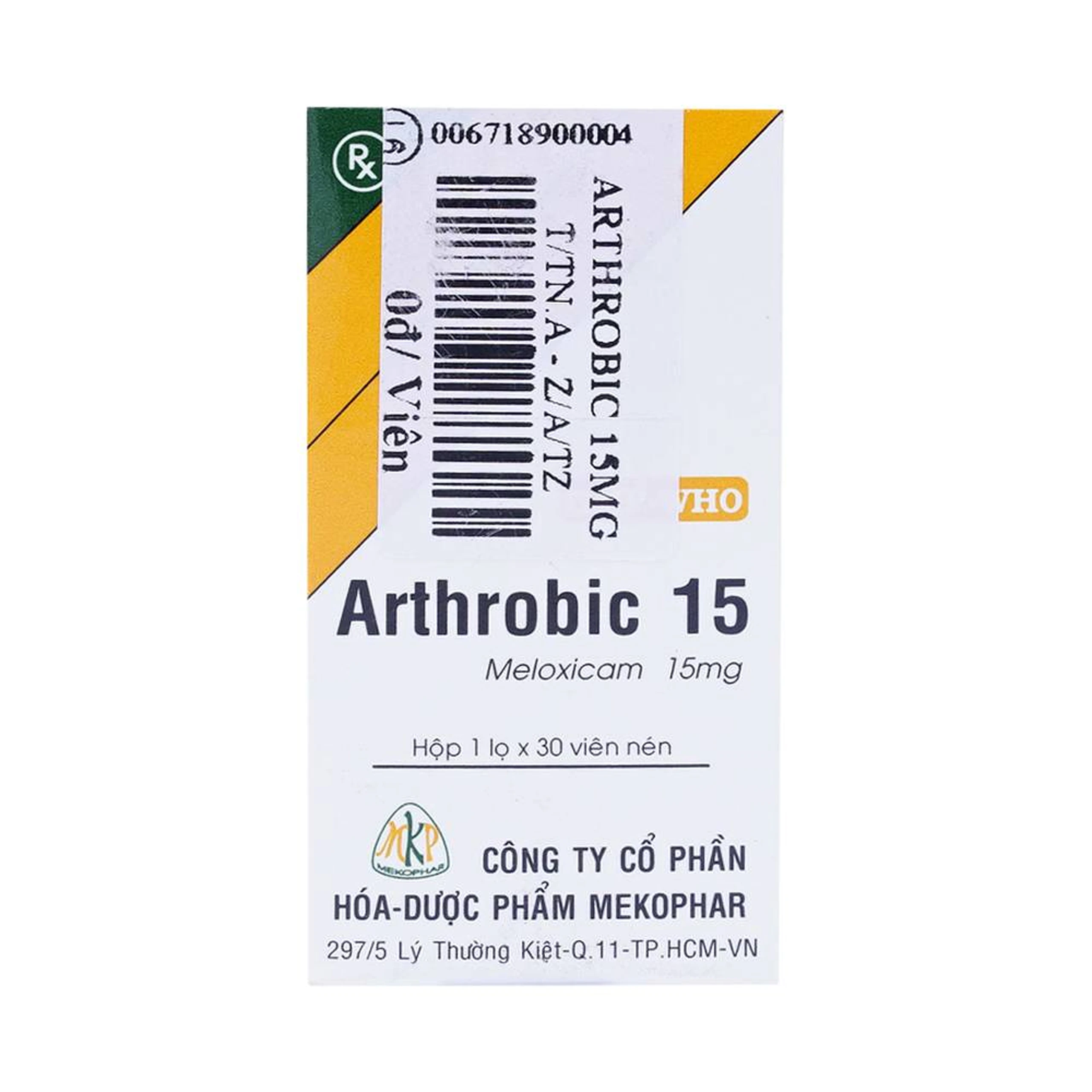 Thuốc Arthrobic 15 Mekophar điều trị viêm đau xương khớp, viêm khớp dạng thấp (30 viên)