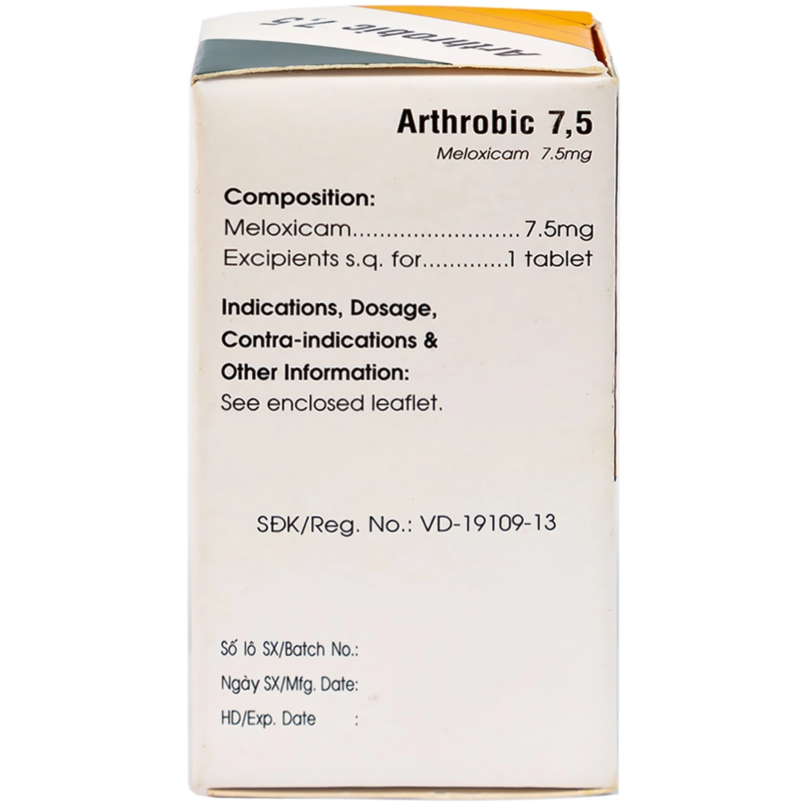 Thuốc Arthrobic 7.5 Mekophar điều trị viêm đau xương khớp, viêm khớp dạng thấp (50 viên)