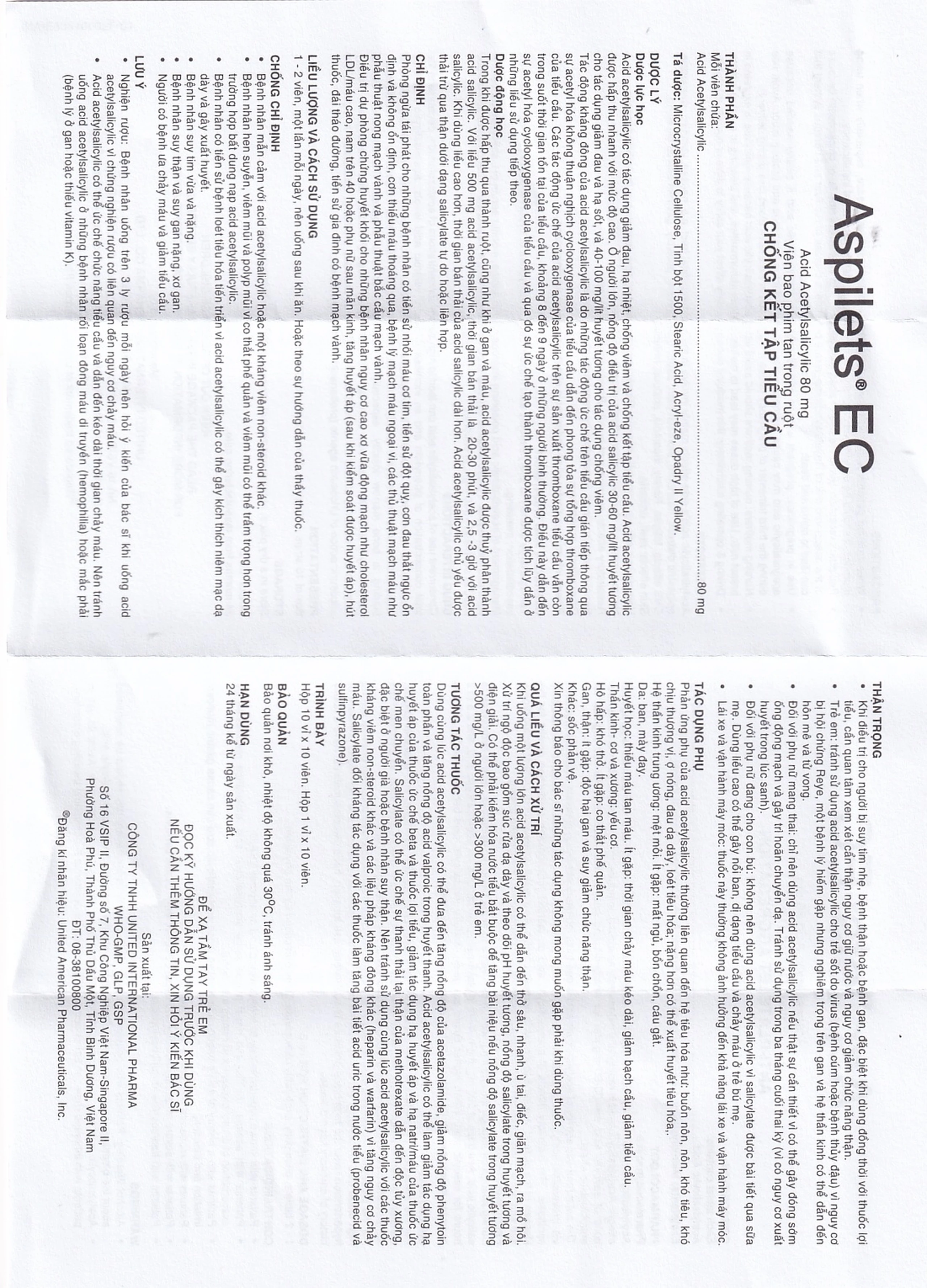 Thuốc Aspilets EC 80mg phòng ngừa nhồi máu cơ tim, đột quỵ (10 vỉ x 10 viên)