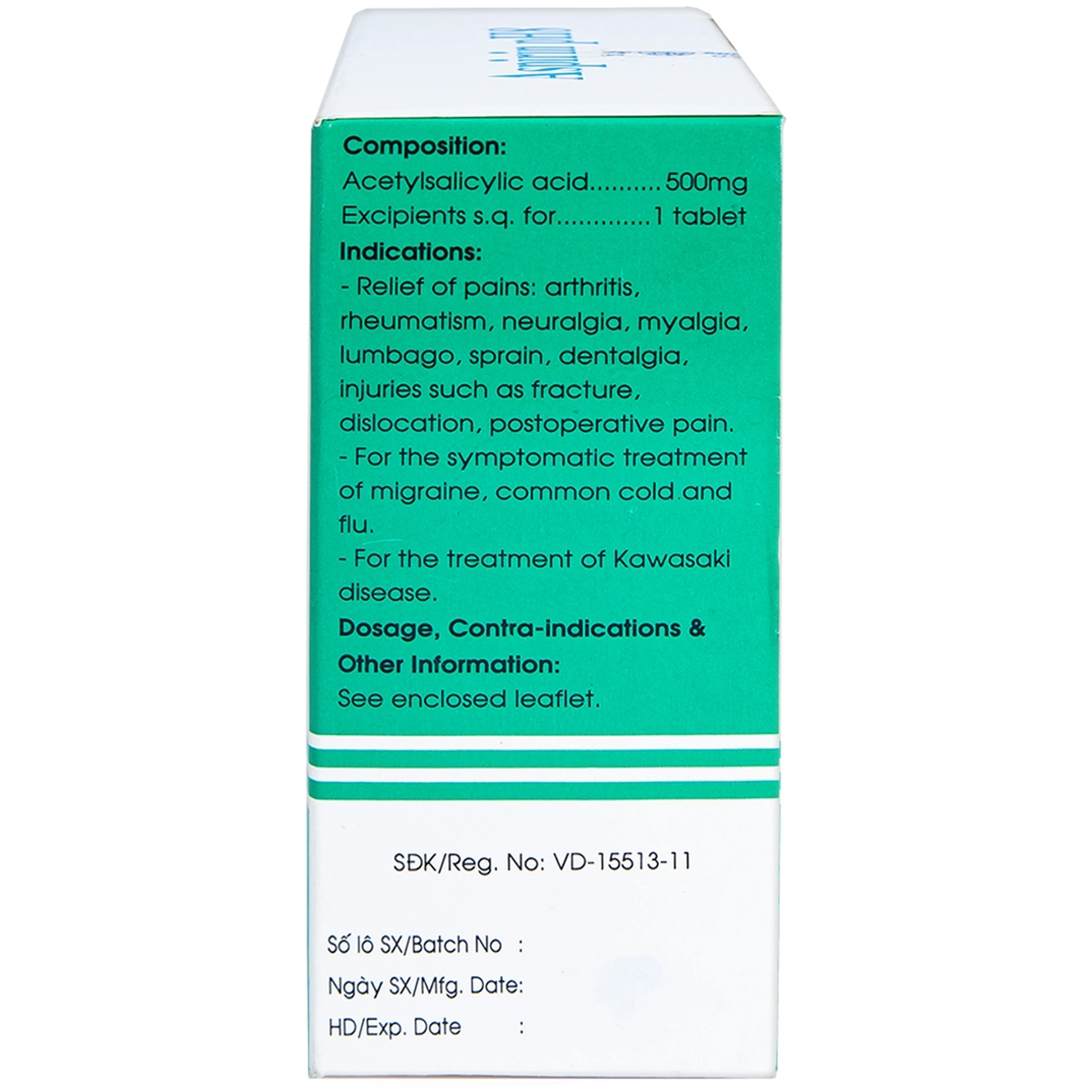 Thuốc Aspirin pH8 Mekophar giảm cơn đau nhẹ và vừa, hạ sốt (20 vỉ x 10 viên)