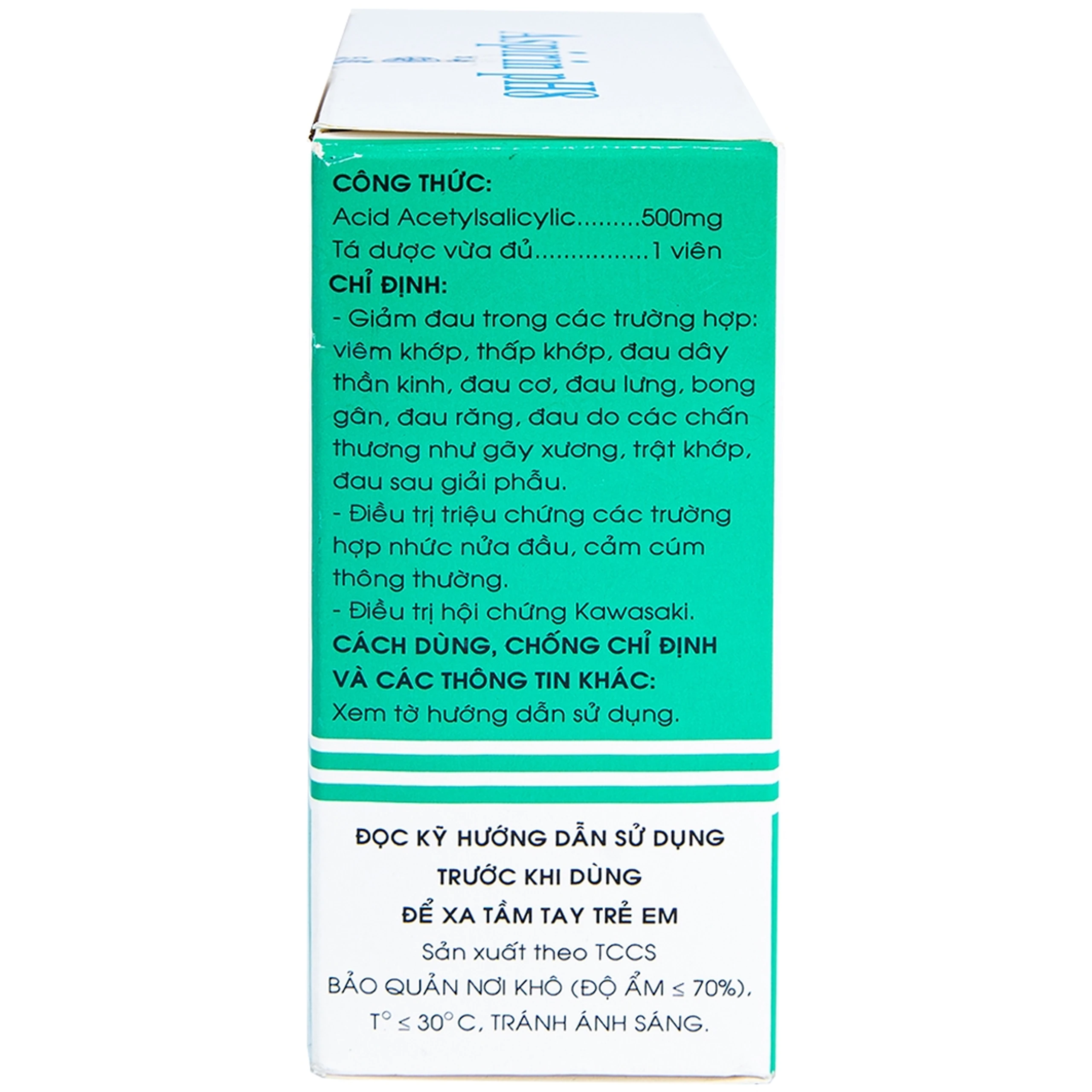 Thuốc Aspirin pH8 Mekophar giảm cơn đau nhẹ và vừa, hạ sốt (20 vỉ x 10 viên)