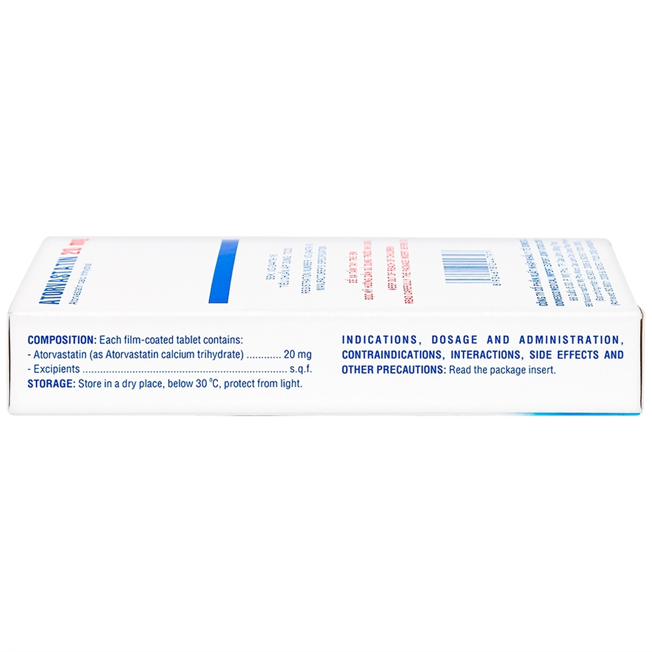 Thuốc Atorvastatin 20mg Domesco điều trị tăng lipid huyết, phòng ngừa bệnh tim mạch (2 vỉ x 10 viên)