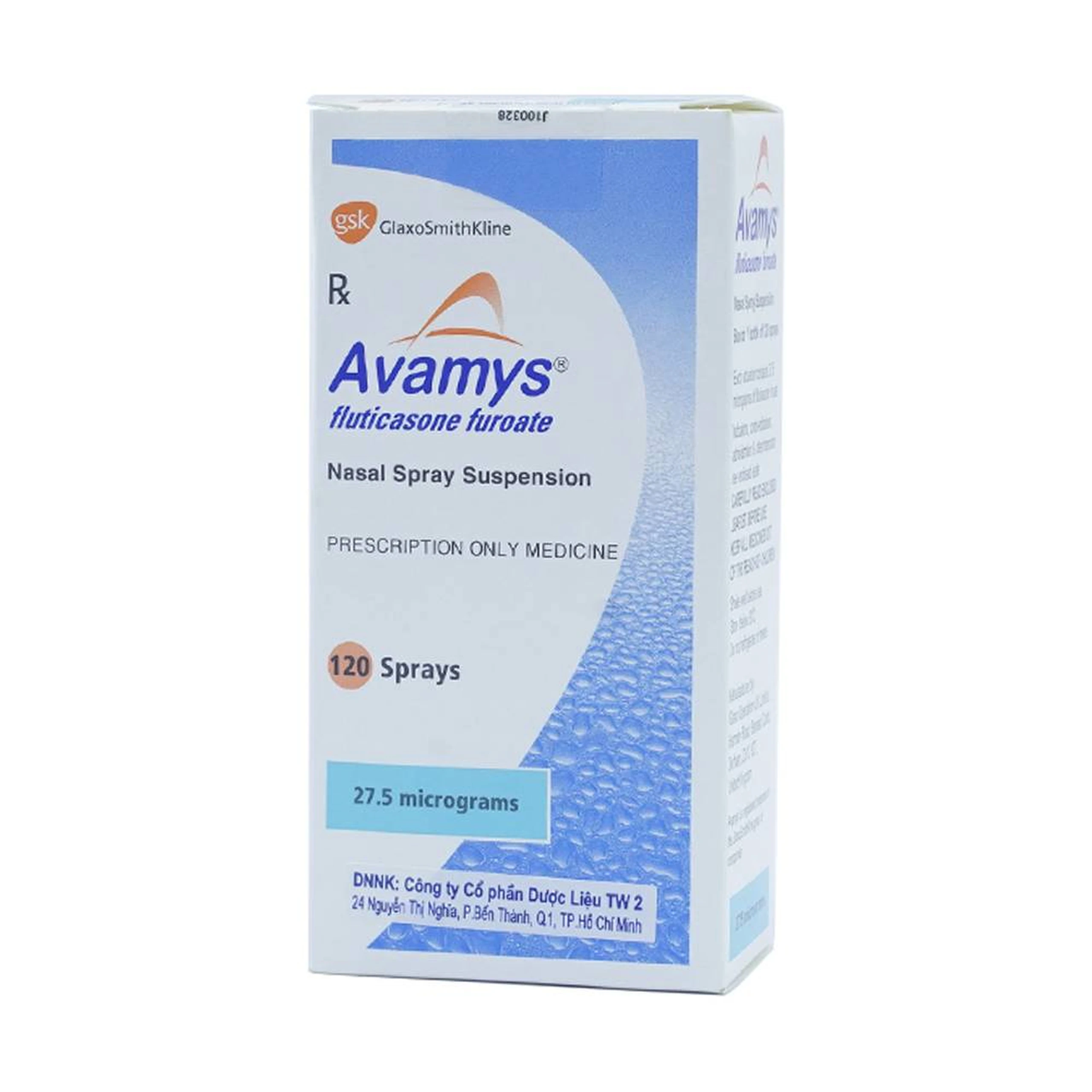 Thuốc xịt mũi Avamys 27.5mcg GSK điều trị chảy nước mũi, xung huyết mũi (120 liều xịt)