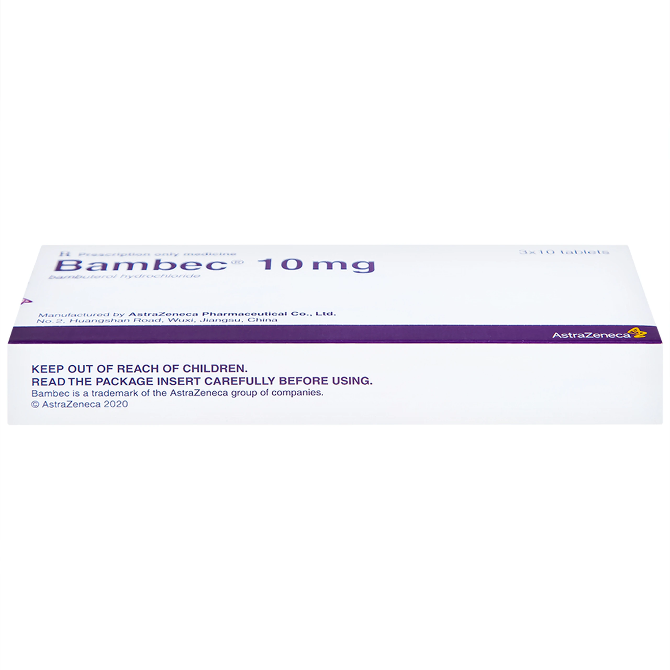 Thuốc Bambec 10mg AstraZeneca điều trị hen phế quản, co thắt phế quản (3 vỉ x 10 viên)