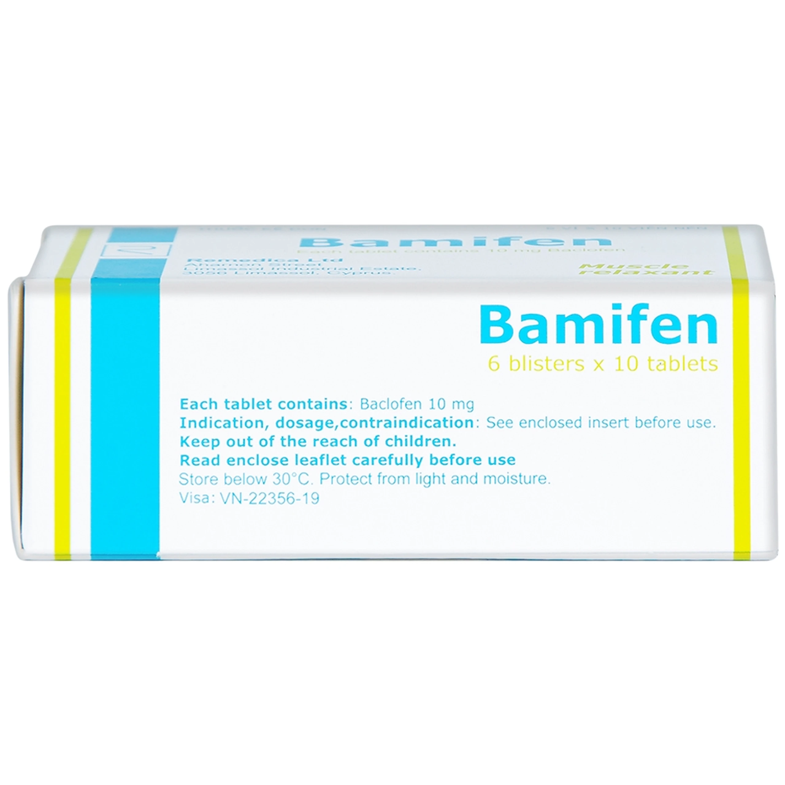 Thuốc Bamifen 10mg Remedica giảm co cứng cơ vân (6 vỉ x 10 viên)