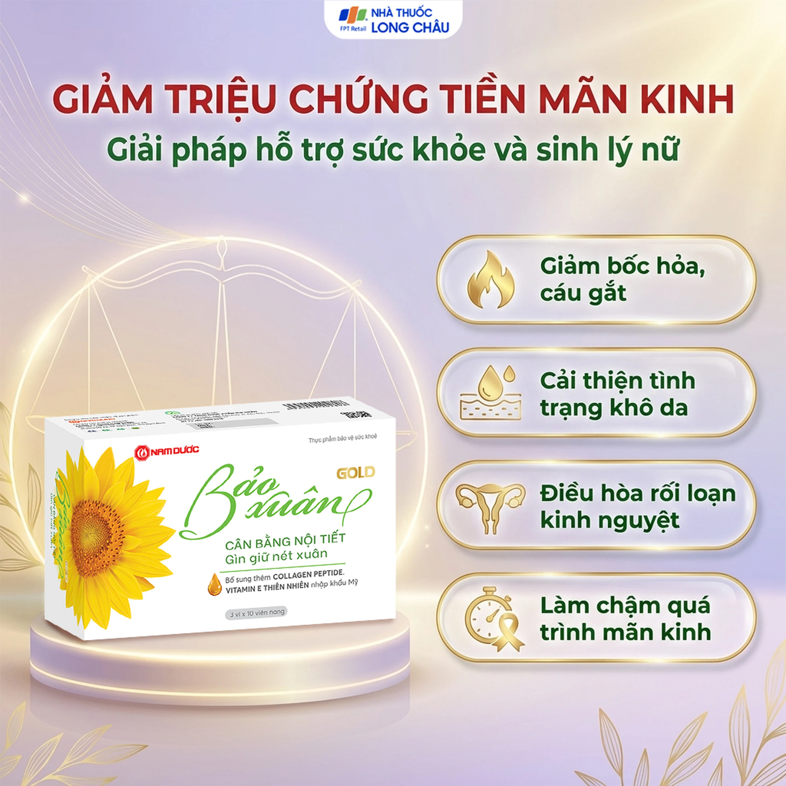 Viên hỗ trợ cân bằng nội tiết tố nữ Bảo Xuân Gold Nam Dược (3 vỉ x 10 viên) 4