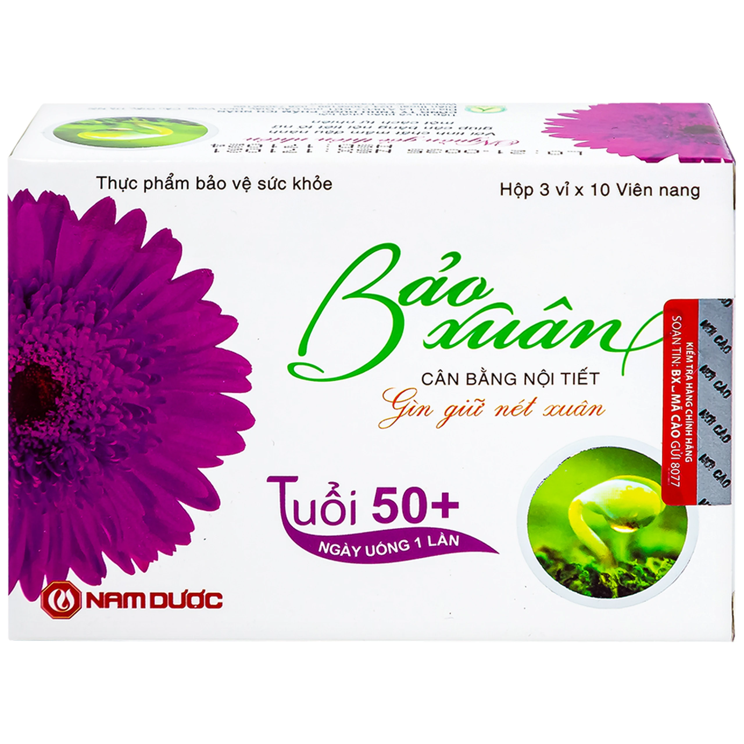 Viên giúp bổ sung nội tiết tố nữ estrogen Bảo Xuân 50+ Nam Dược (3 vỉ x 10 viên)