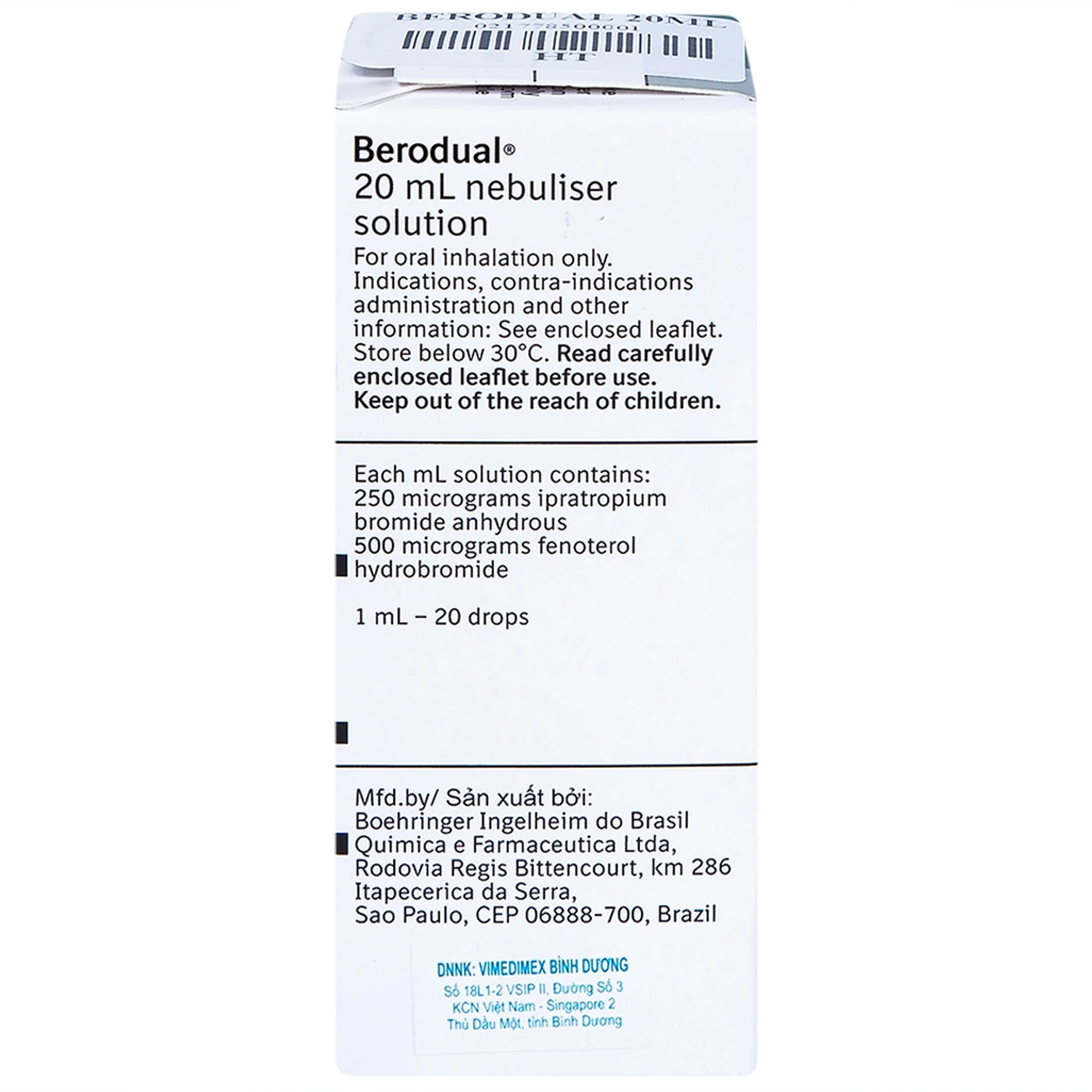 Dung dịch Berodual Boehringer hỗ trợ giãn phế quản (20ml)