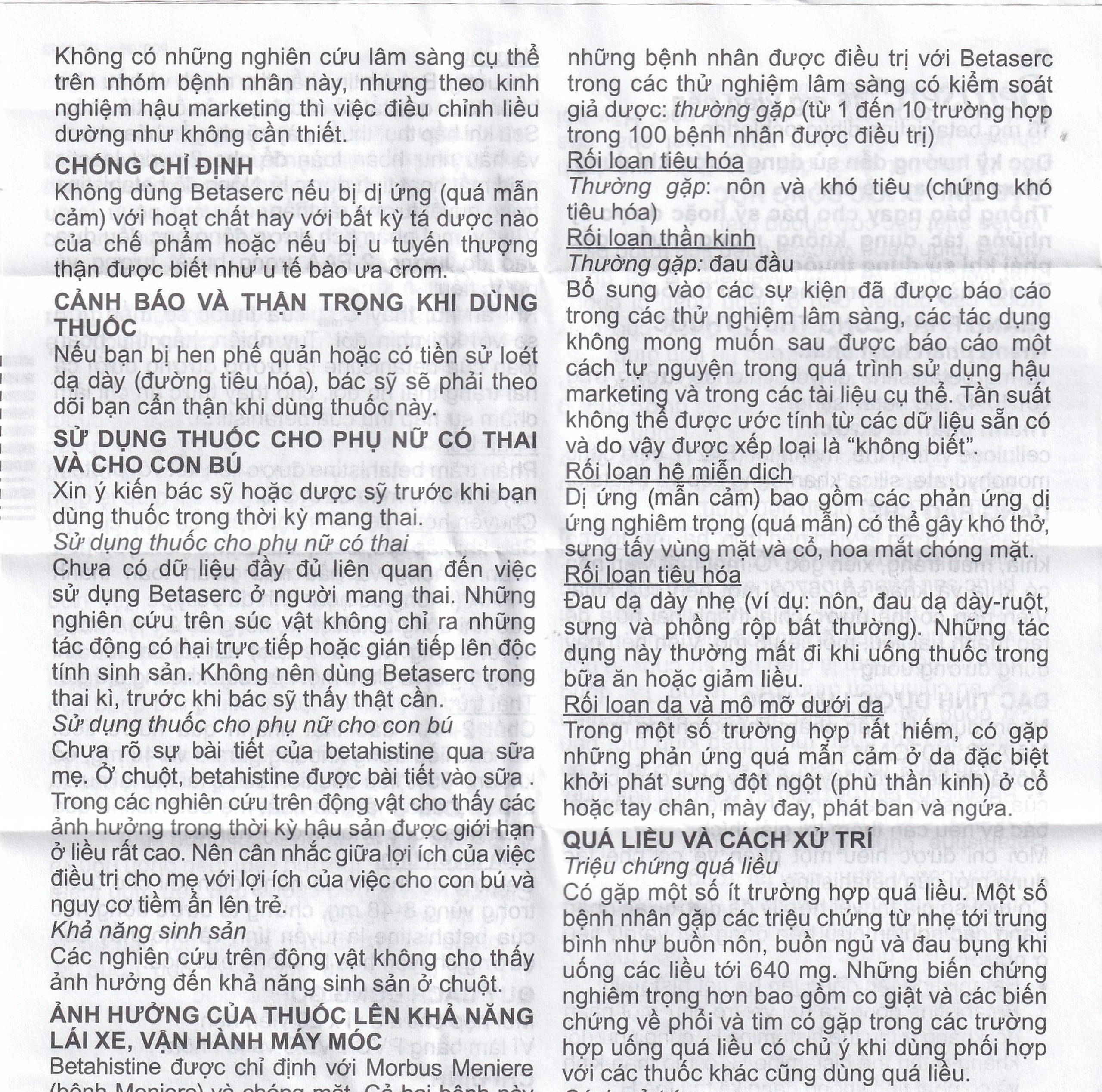 Thuốc Betaserc 16mg Abbott điều trị rối loạn tiền đình (3 vỉ x 20 viên)