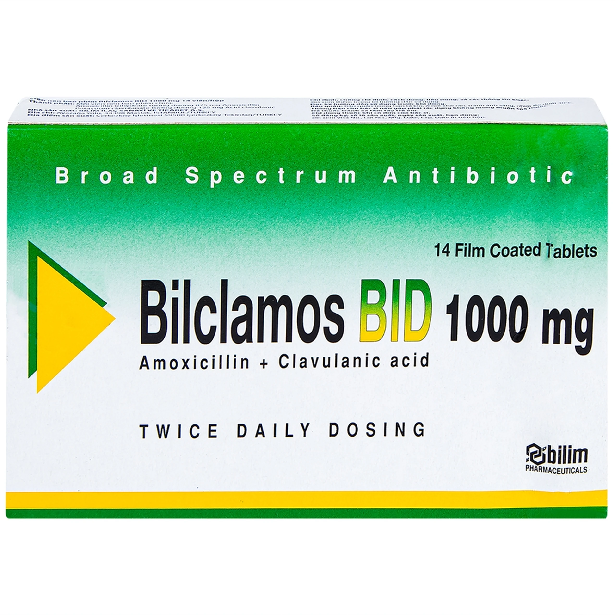 Thuốc Bilclamos Bid 1000mg Bilim Ilac điều trị nhiễm khuẩn (2 vỉ x 7 viên)