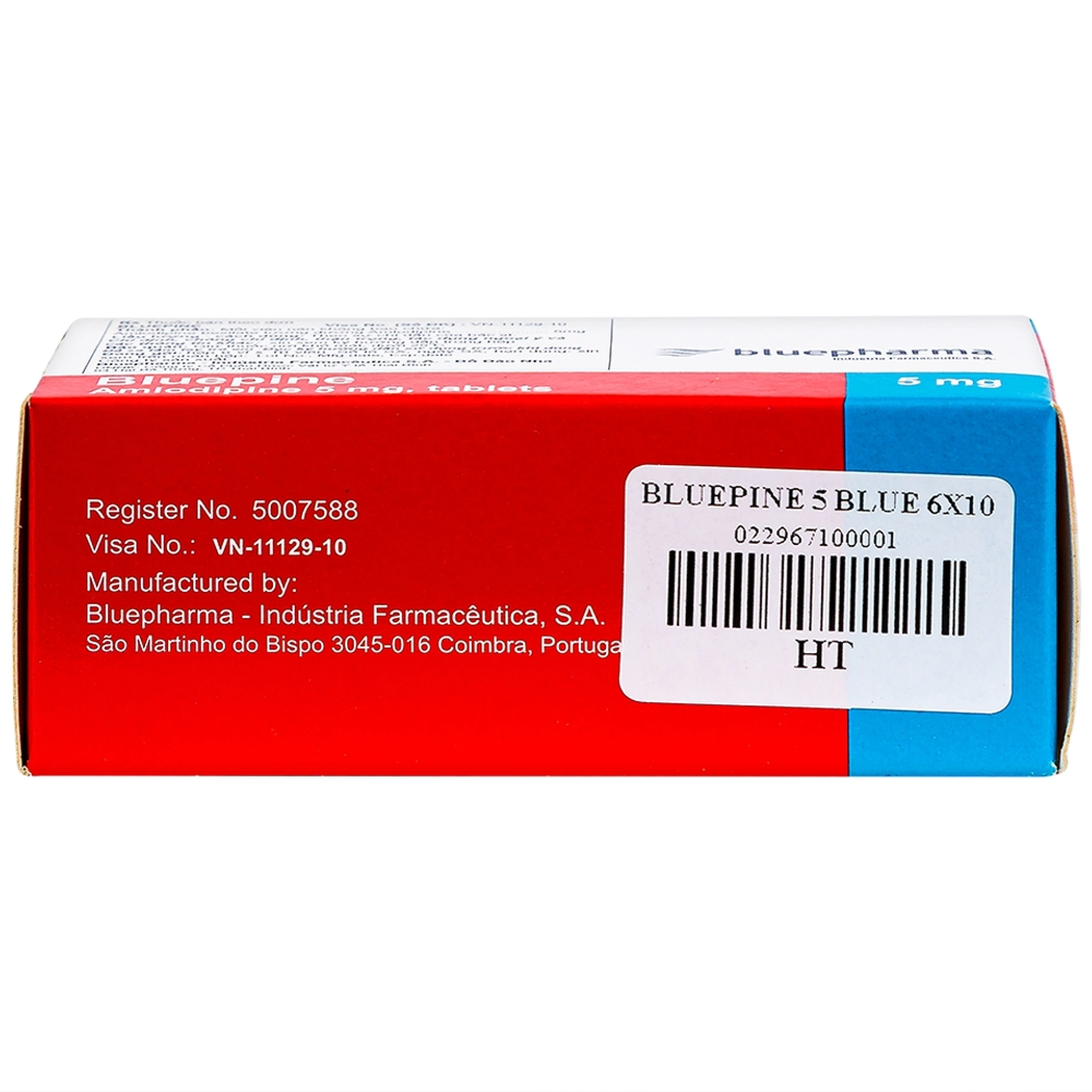 Thuốc Bluepine Bluepharma điều trị tăng huyết áp (6 vỉ x 10 viên) 