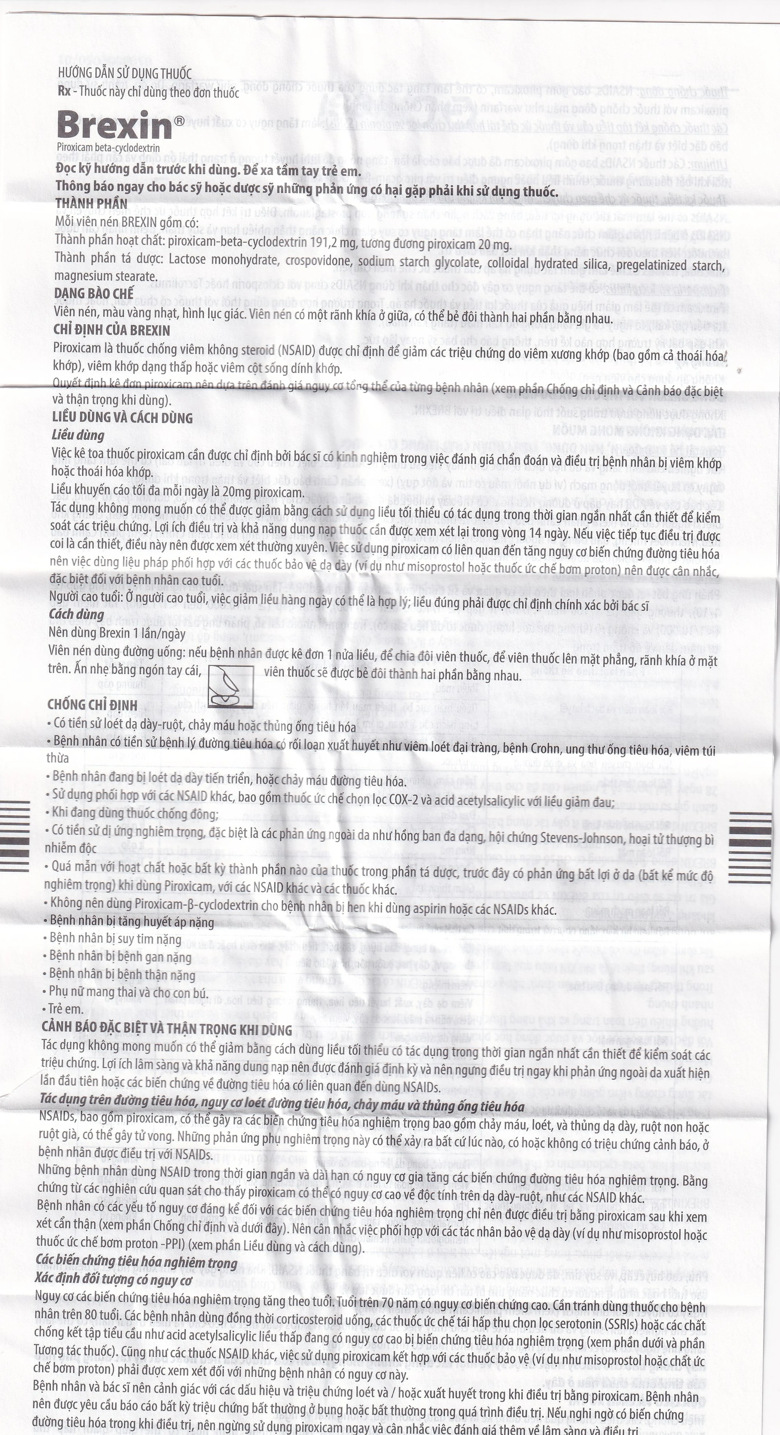 Thuốc Brexin Chiesi giảm các triệu chứng do viêm xương khớp (2 vỉ x 10 viên)