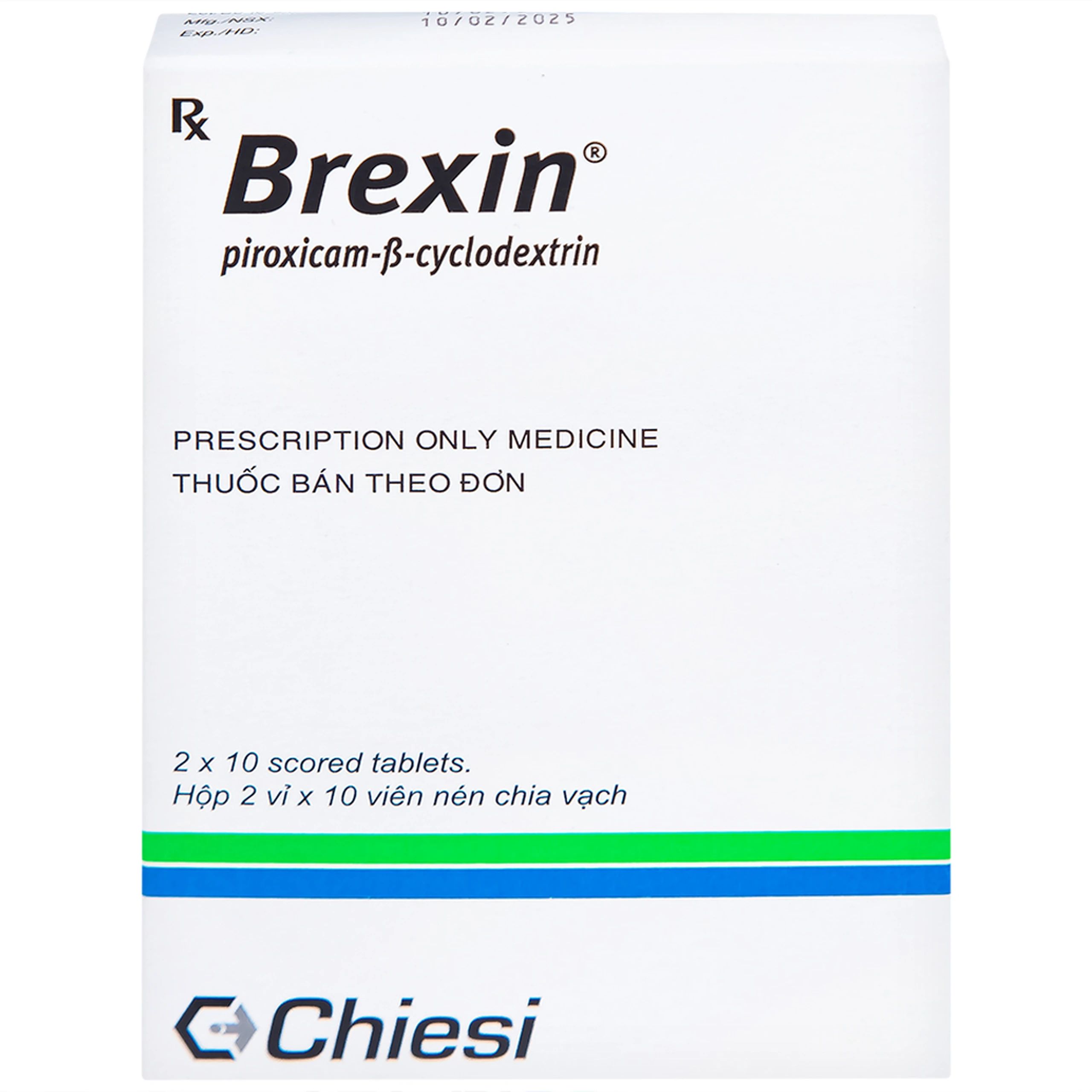 Thuốc Brexin Chiesi giảm các triệu chứng do viêm xương khớp (2 vỉ x 10 viên)